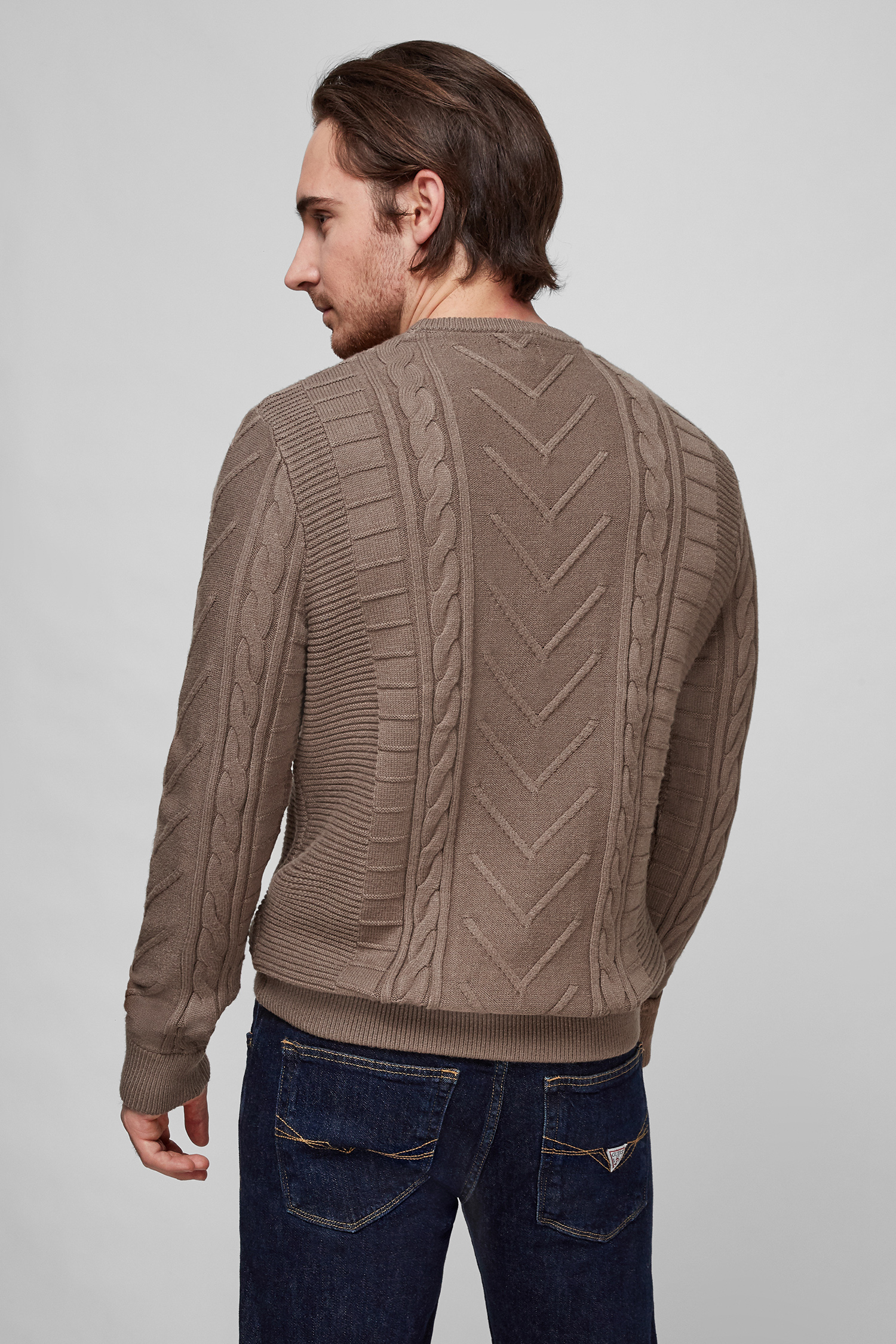 Мужской коричневый свитер Guess M1BR10.Z2MK1;G1EC