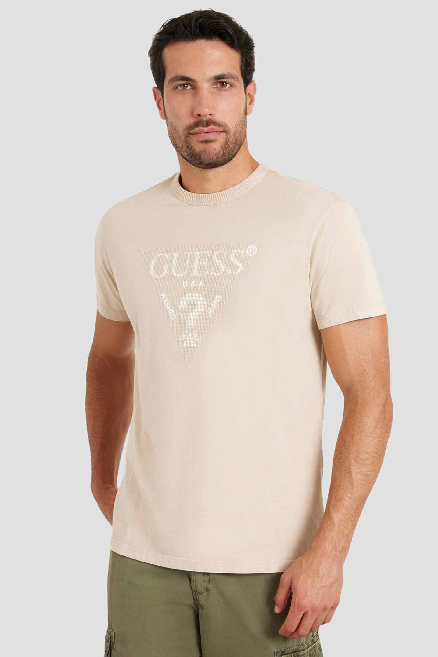 Мужская бежевая футболка Guess M4YI05.I3Z14;G036
