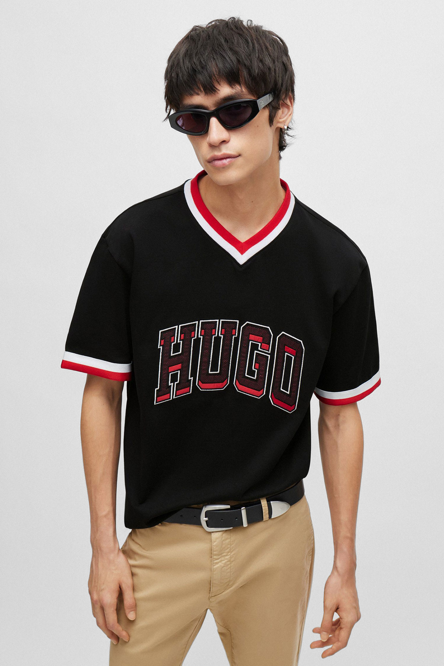 Мужская черная футболка HUGO 50510173;001