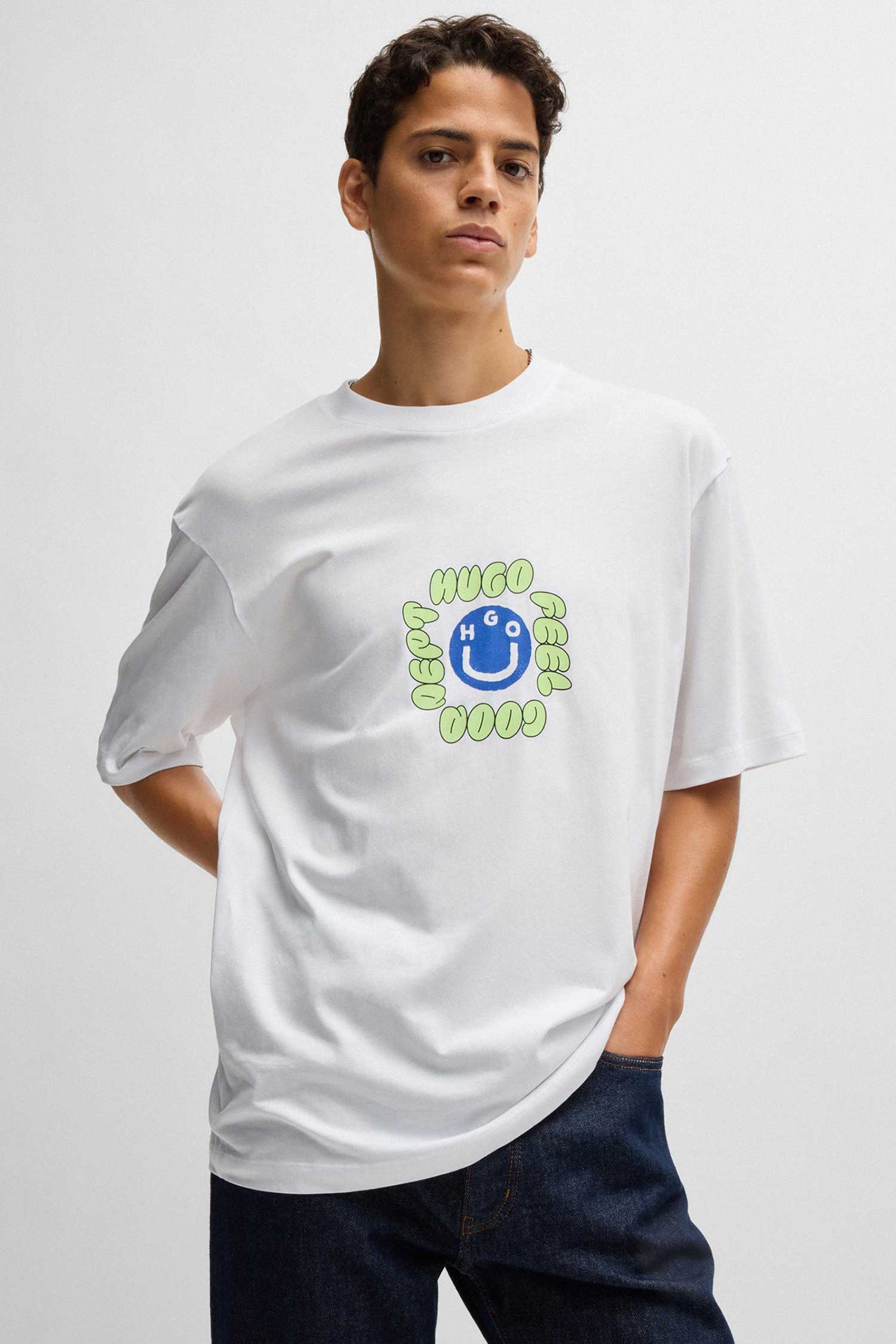 Чоловіча біла футболка HUGO BLUE 50523858;100