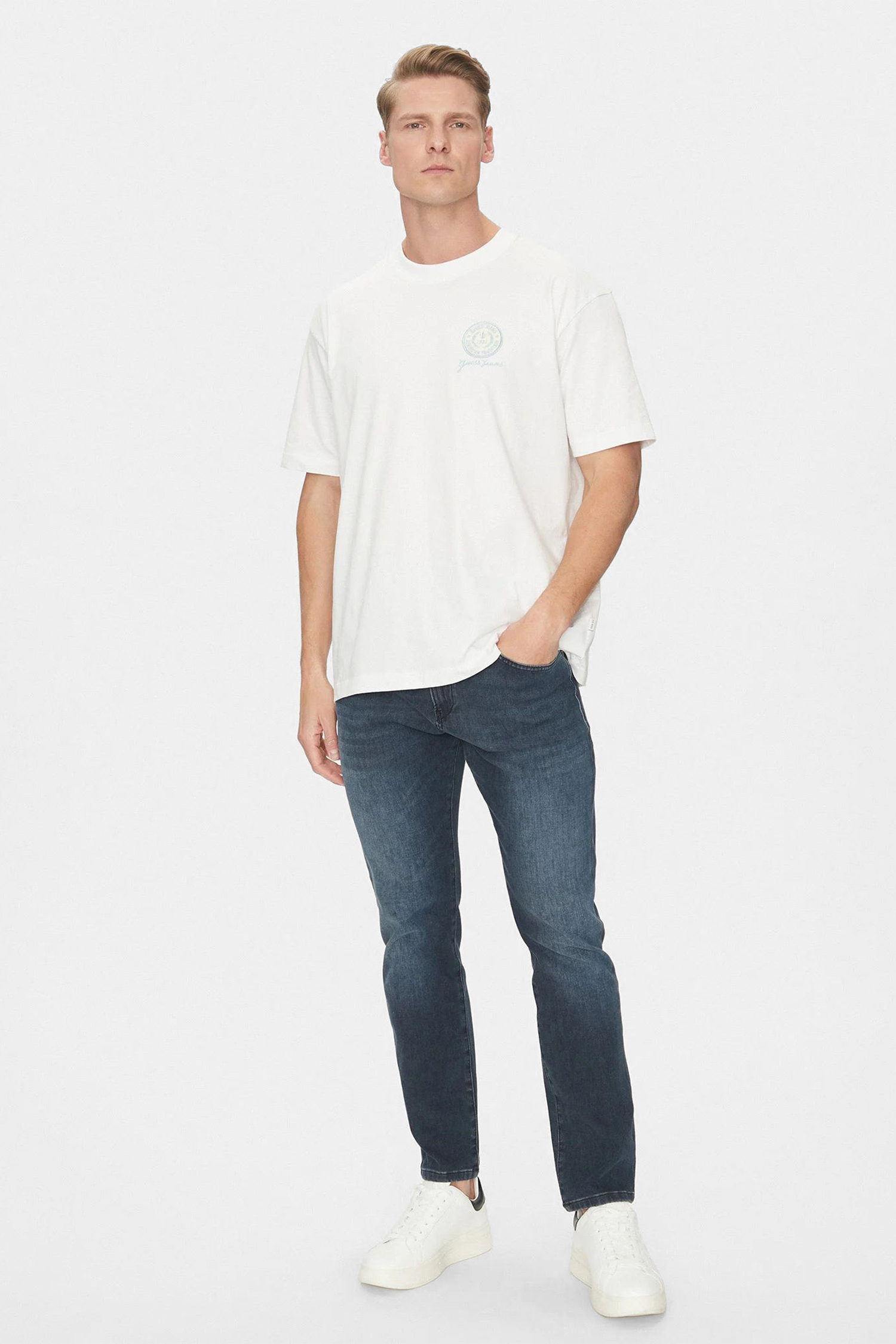 Мужская белая футболка Guess Jeans M5GI56.K8FQ4;G011