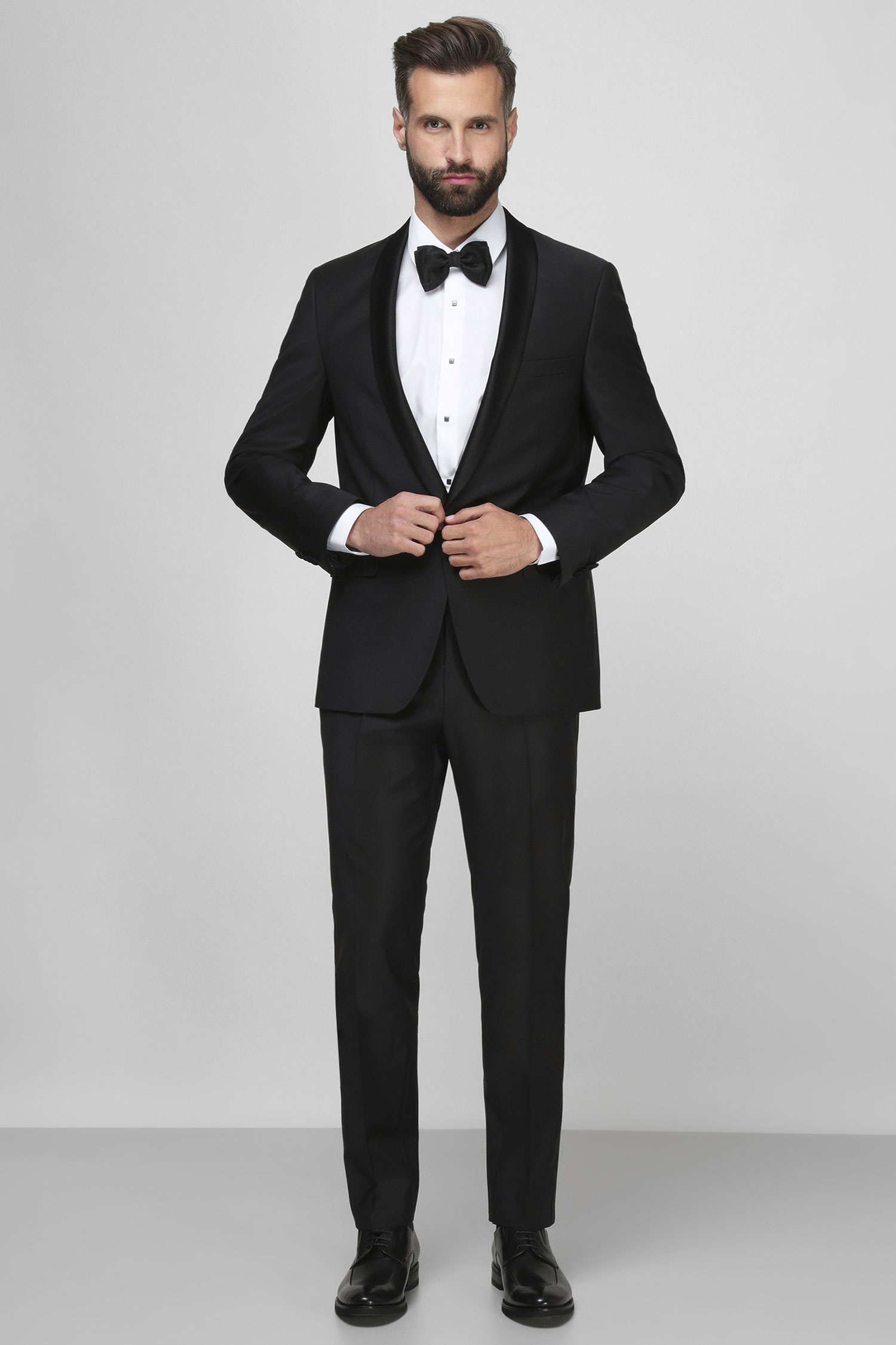 Мужской черный шерстяной костюм (пиджак, брюки) Karl Lagerfeld 500096.155225К;990 Мужской черный шерстяной костюм (пиджак, брюки) Karl Lagerfeld 500096.155225К;990