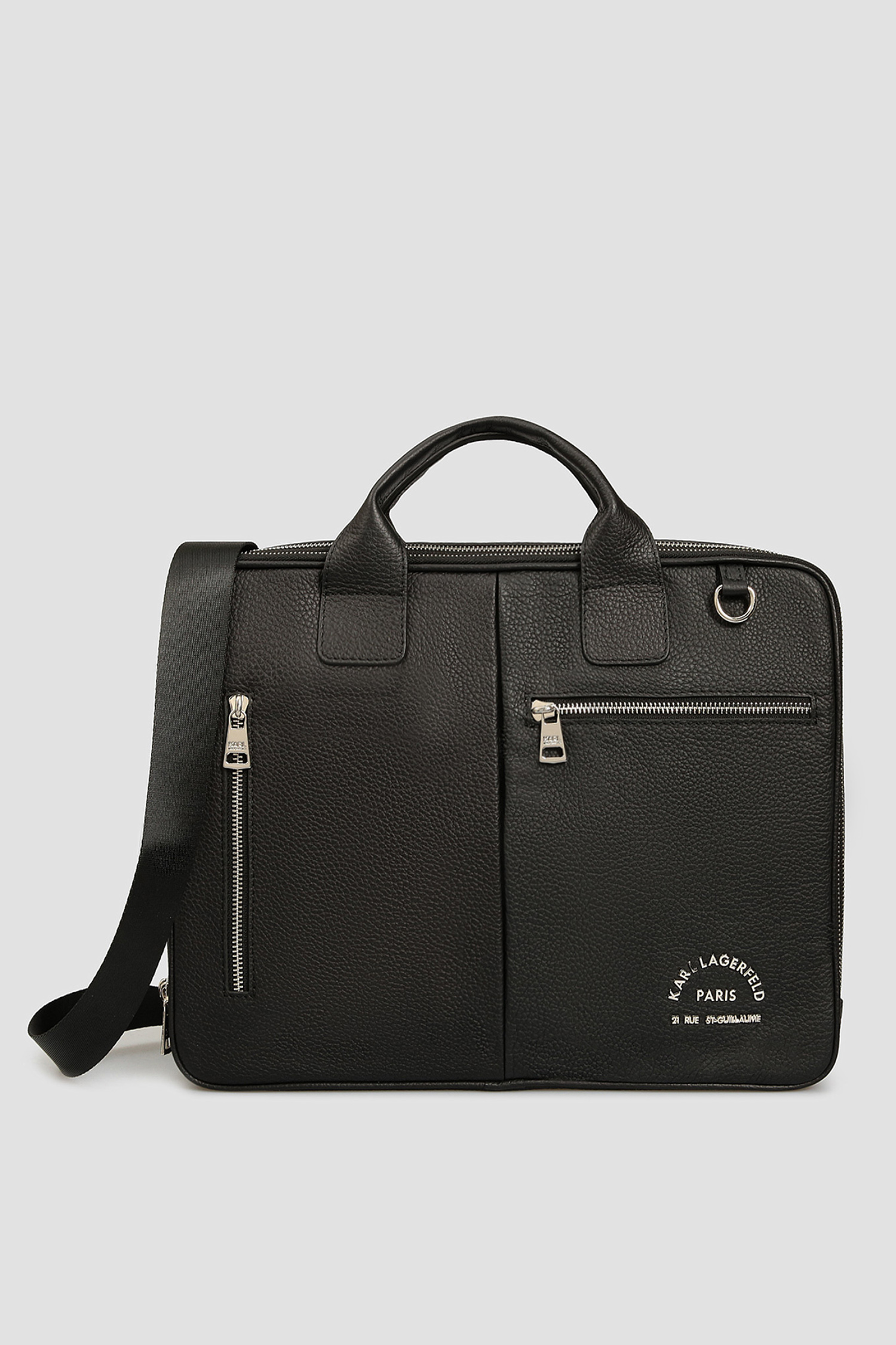 Черная кожаная сумка для ноутбука для парней Karl Lagerfeld 501451.815902;990