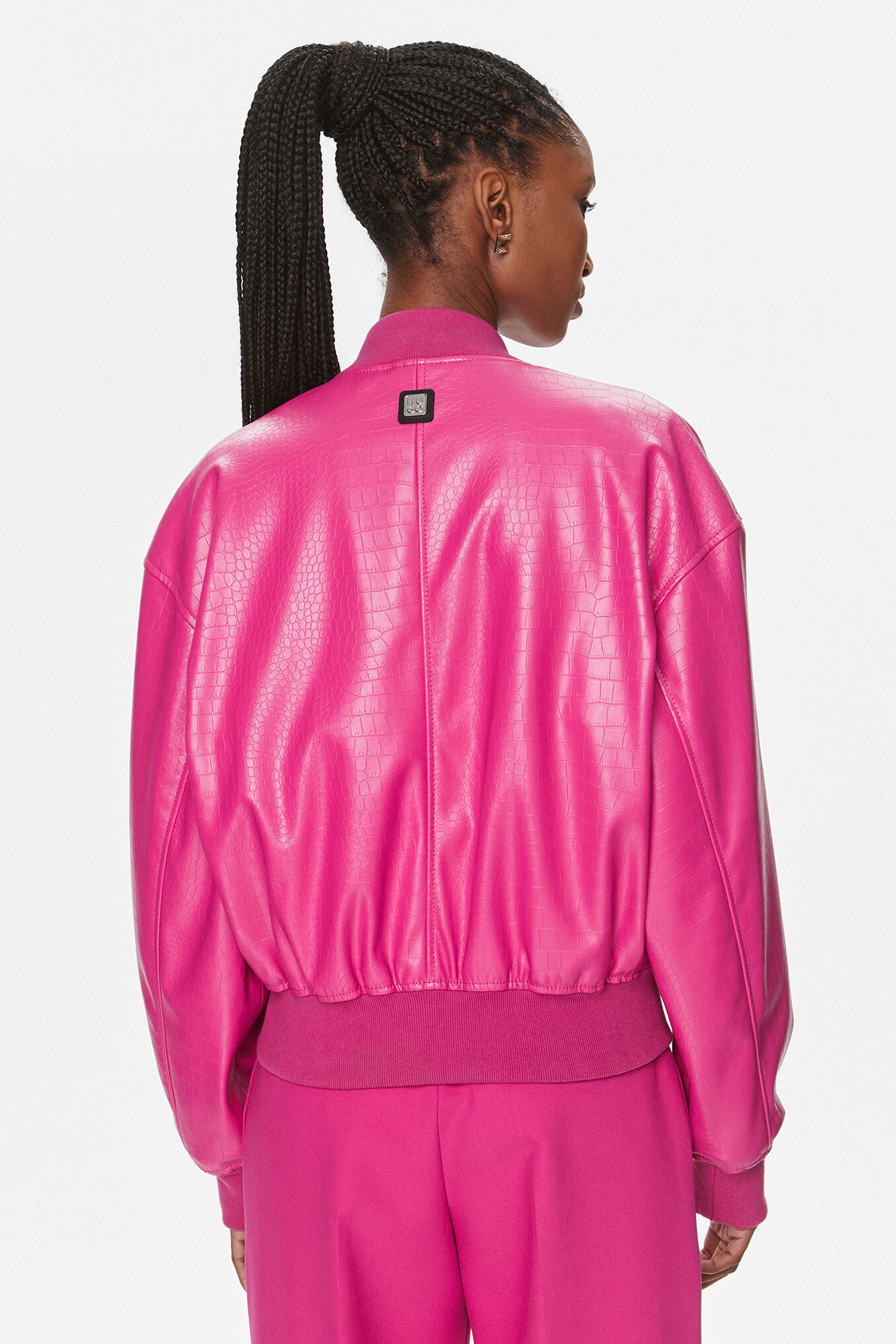 Женский малиновый бомбер HUGO 50508332;652