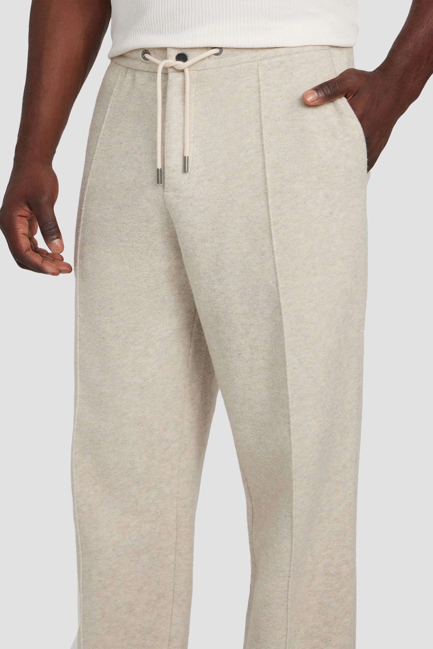 Чоловічі білі вовняні брюки Guess M5BB50.KC380;LOH