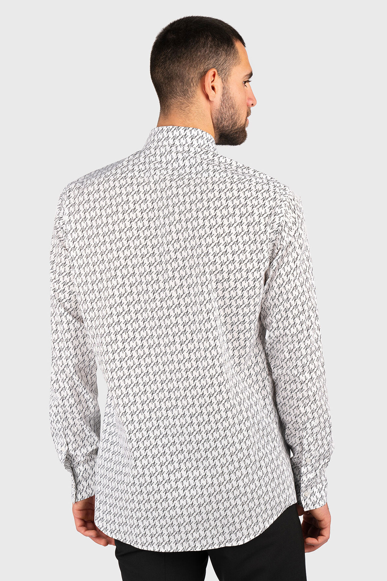 Мужская белая рубашка с узором Karl Lagerfeld 533678.605000;19