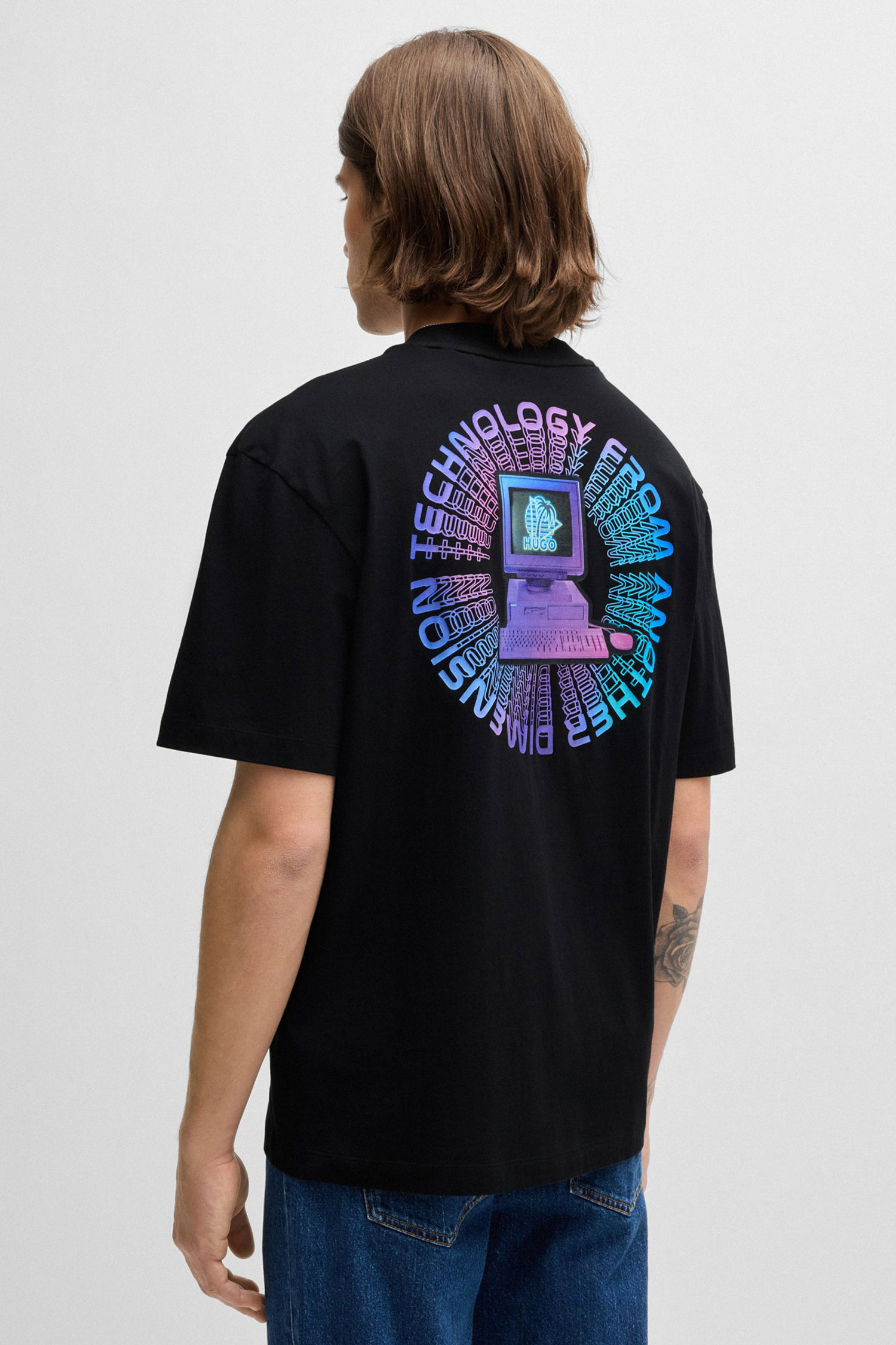 Мужская черная футболка HUGO BLUE 50519066;001