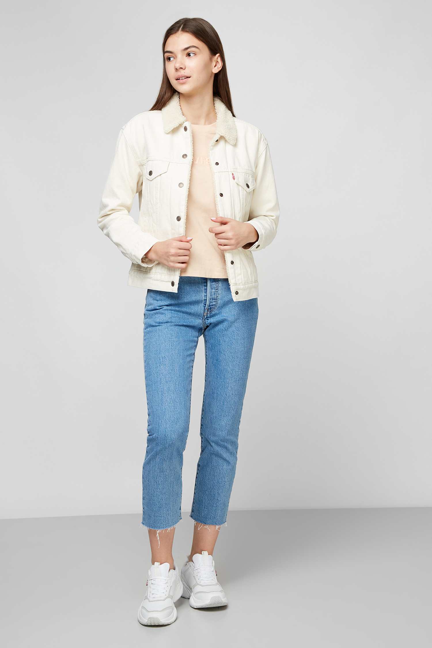 Белая джинсовая куртка для девушек Levi’s® 36137;0030