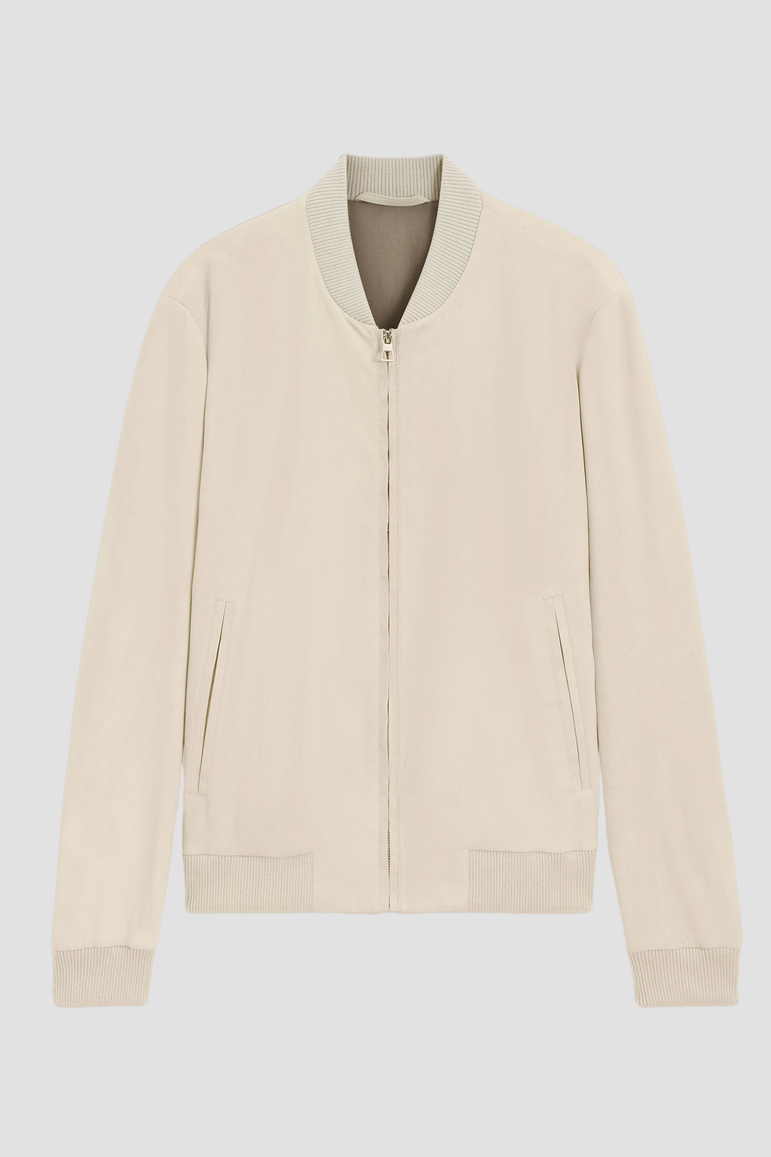 Мужской бежевый кожаный бомбер BECKHAM x BOSS BOSS 50549074;276