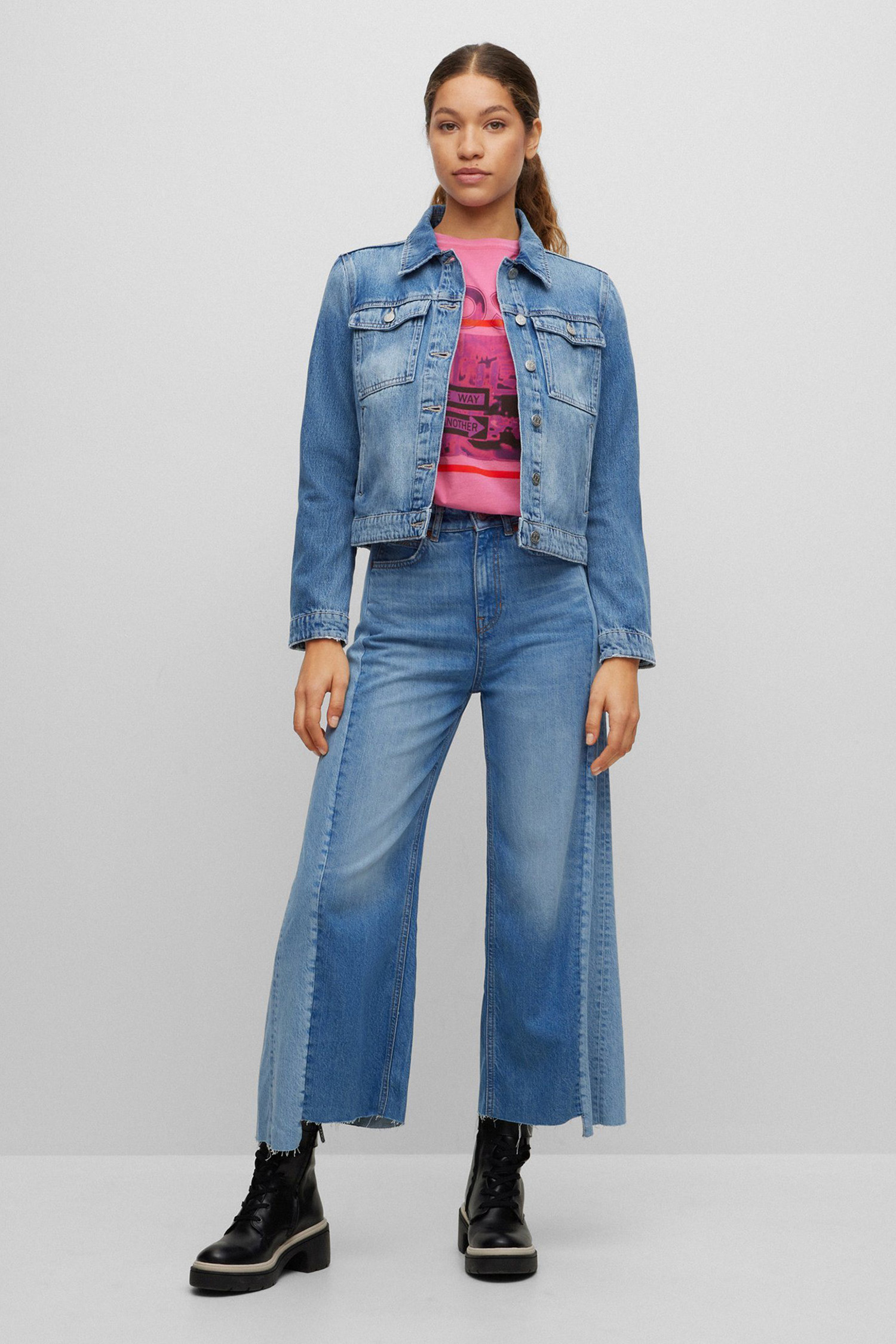 Женская синяя джинсовая куртка BOSS 50501057;400