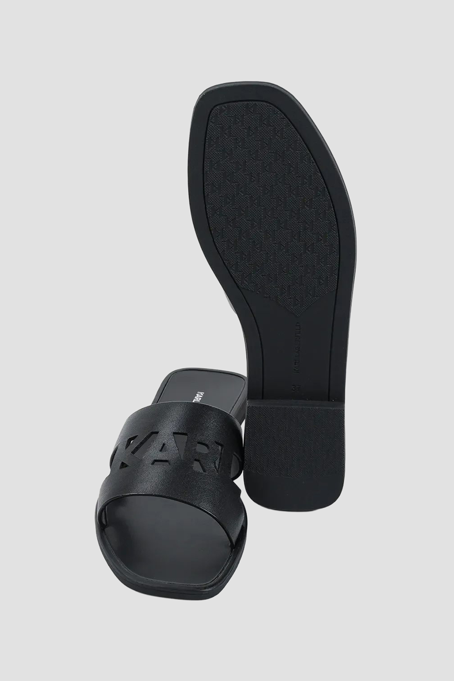 Жіночі чорні шкіряні слайдери Karl Lagerfeld KL80405C;00X