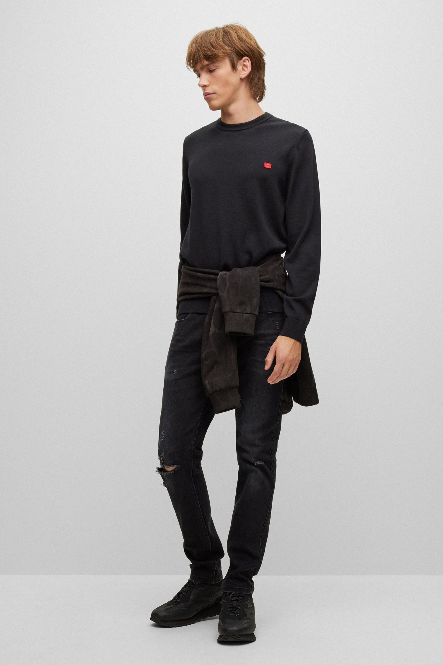 Мужской черный свитшот HUGO 50475083;001