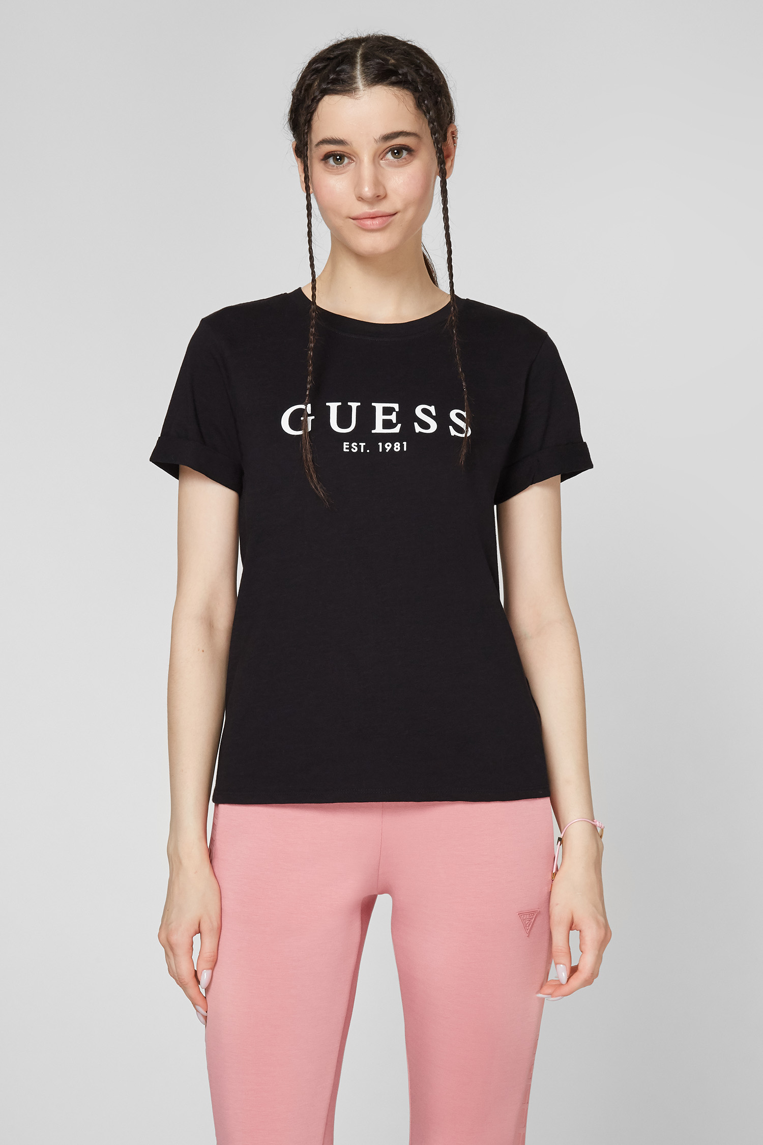 Черная футболка для девушек Guess W0GI69.R8G01;JBLK