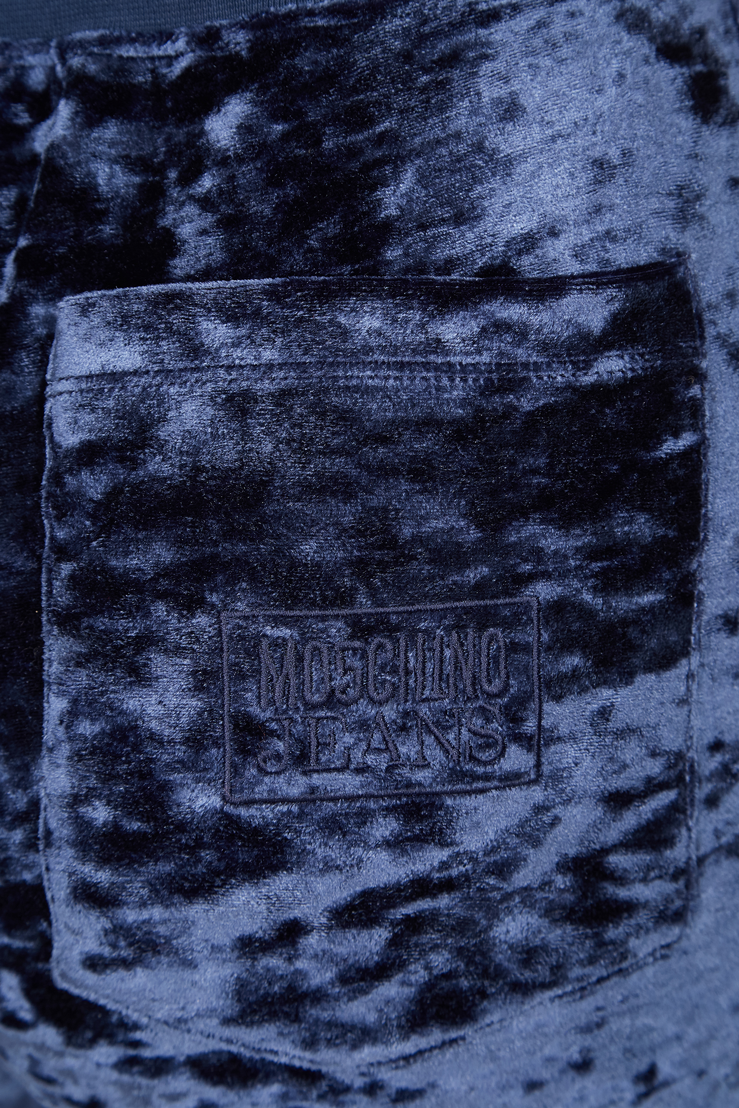 Женские темно-синие велюровые спортивные брюки Moschino A0314.8761;0290