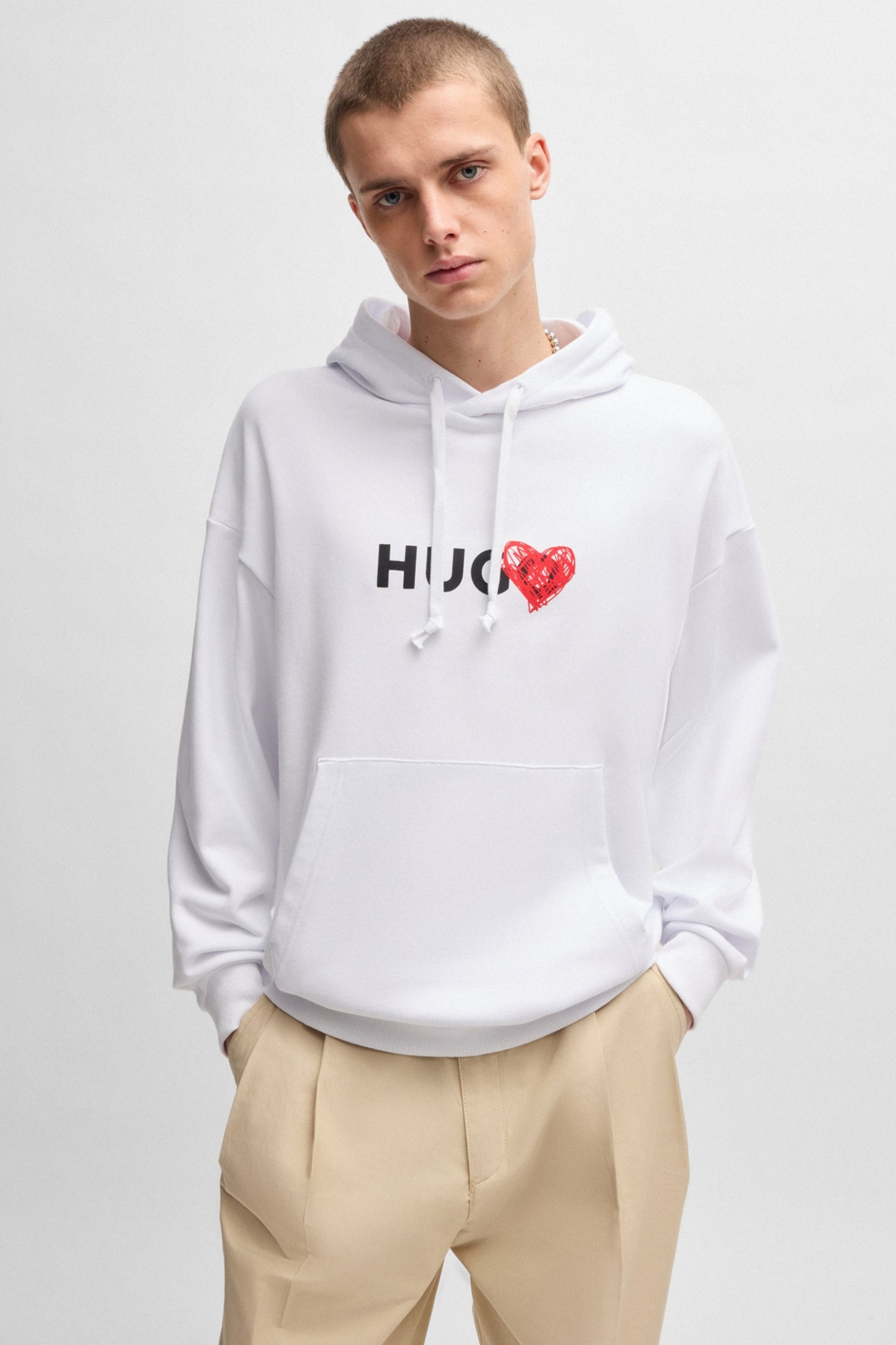 Мужское белое худи HUGO 50530577;100