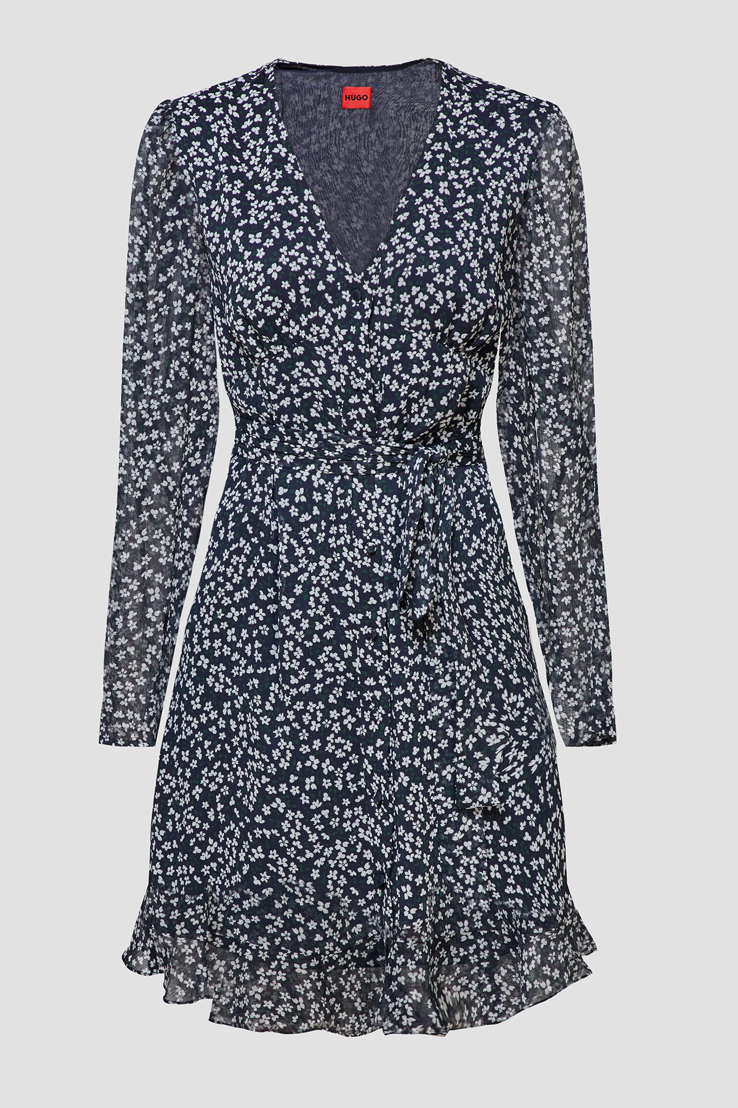 Женское темно-синее платье с узором HUGO 50471853;963
