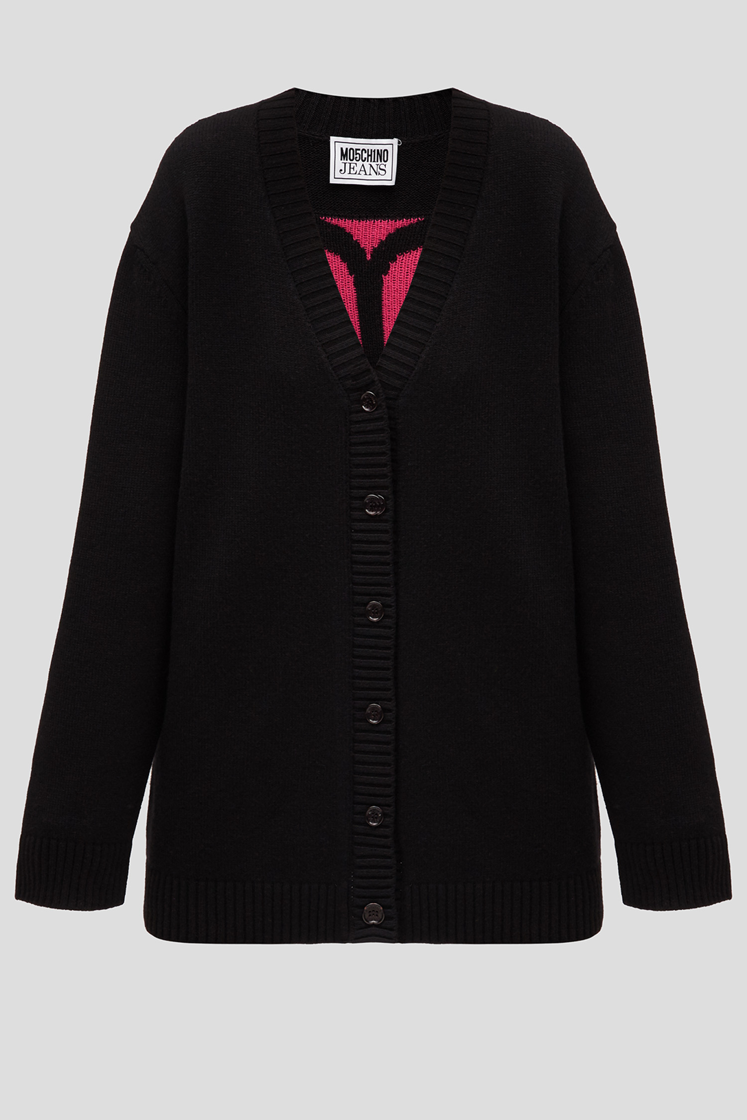 Женский черный шерстяной кардиган Moschino A0928.8706;3555