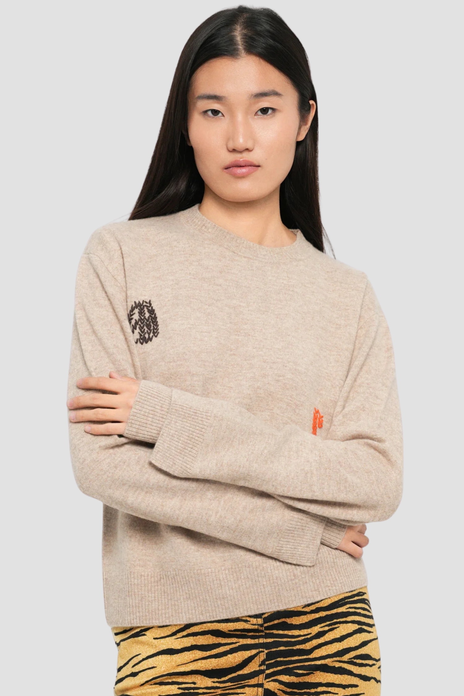 Женский бежевый шерстяной джемпер Moschino A0932.8206;1019