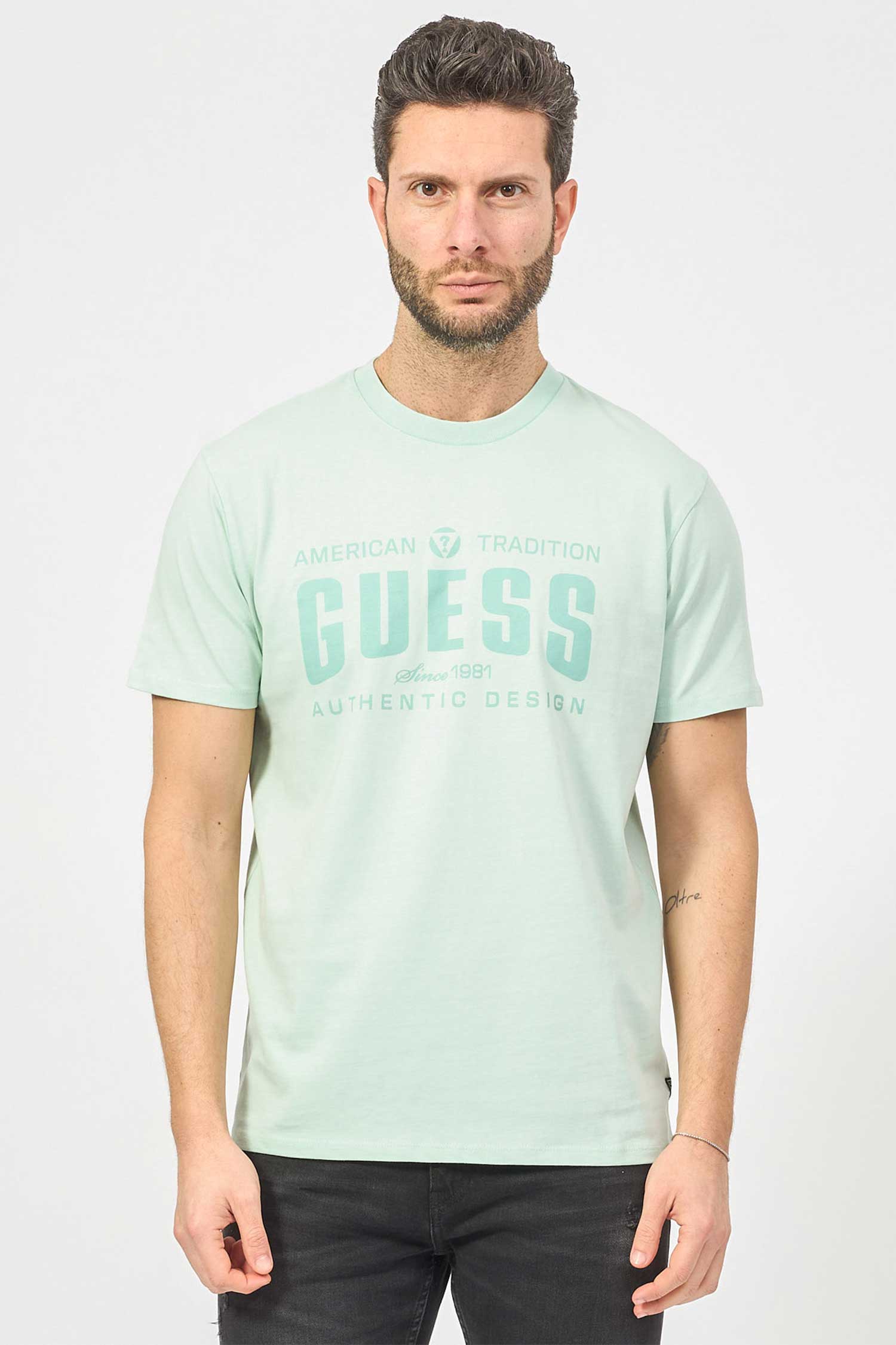 Чоловіча м'ятна футболка Guess M5GI27.KBW41;F8BD