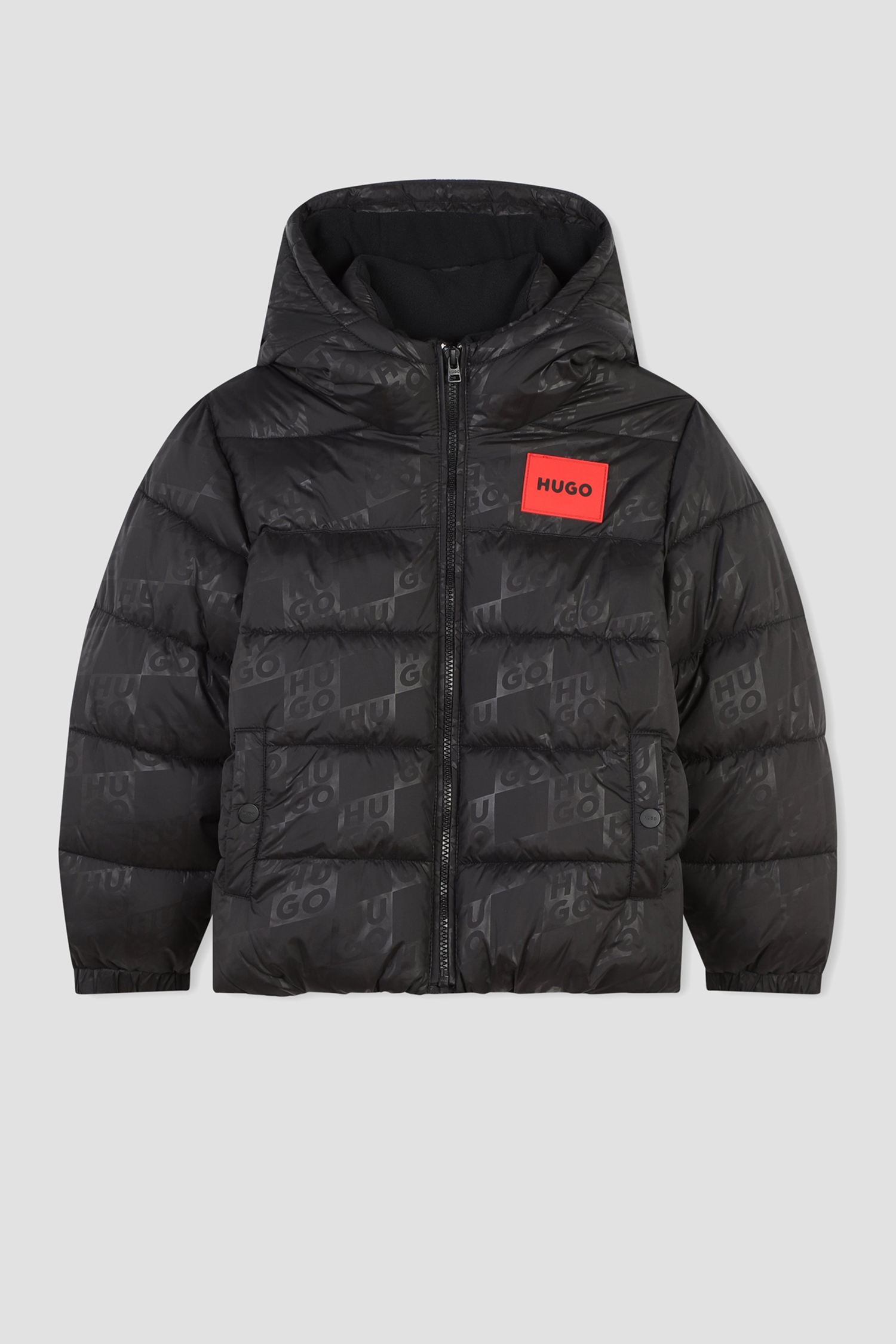 Дитяча чорна куртка з візерунком HUGO kids G00199;09B