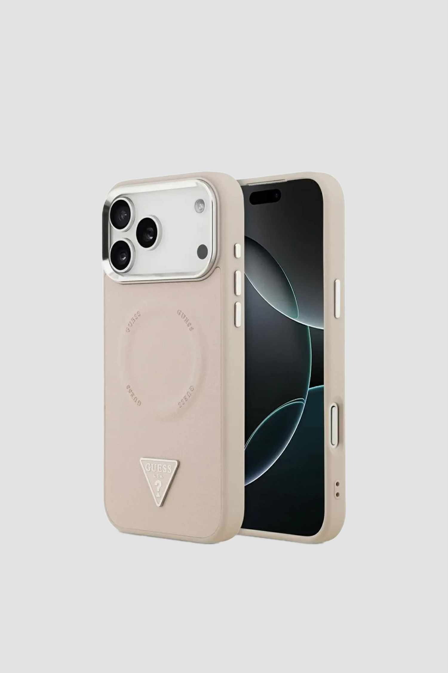 Пудровий чохол для телефону iPhone 17 Pro Max Guess GUHMP.17XPSDTSCMP;LOGO PINK