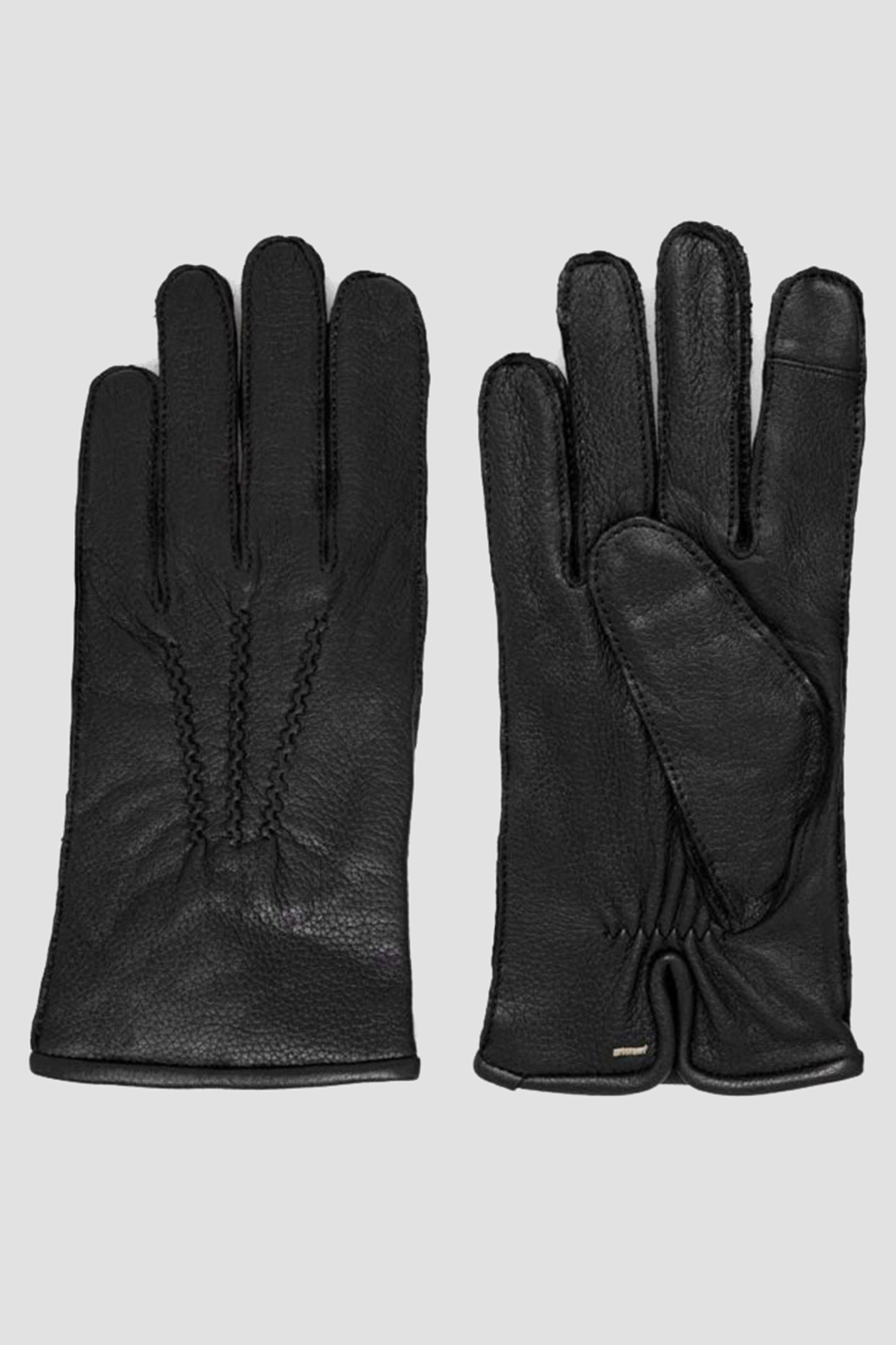 Мужские черные кожаные перчатки BOSS 50496769;001