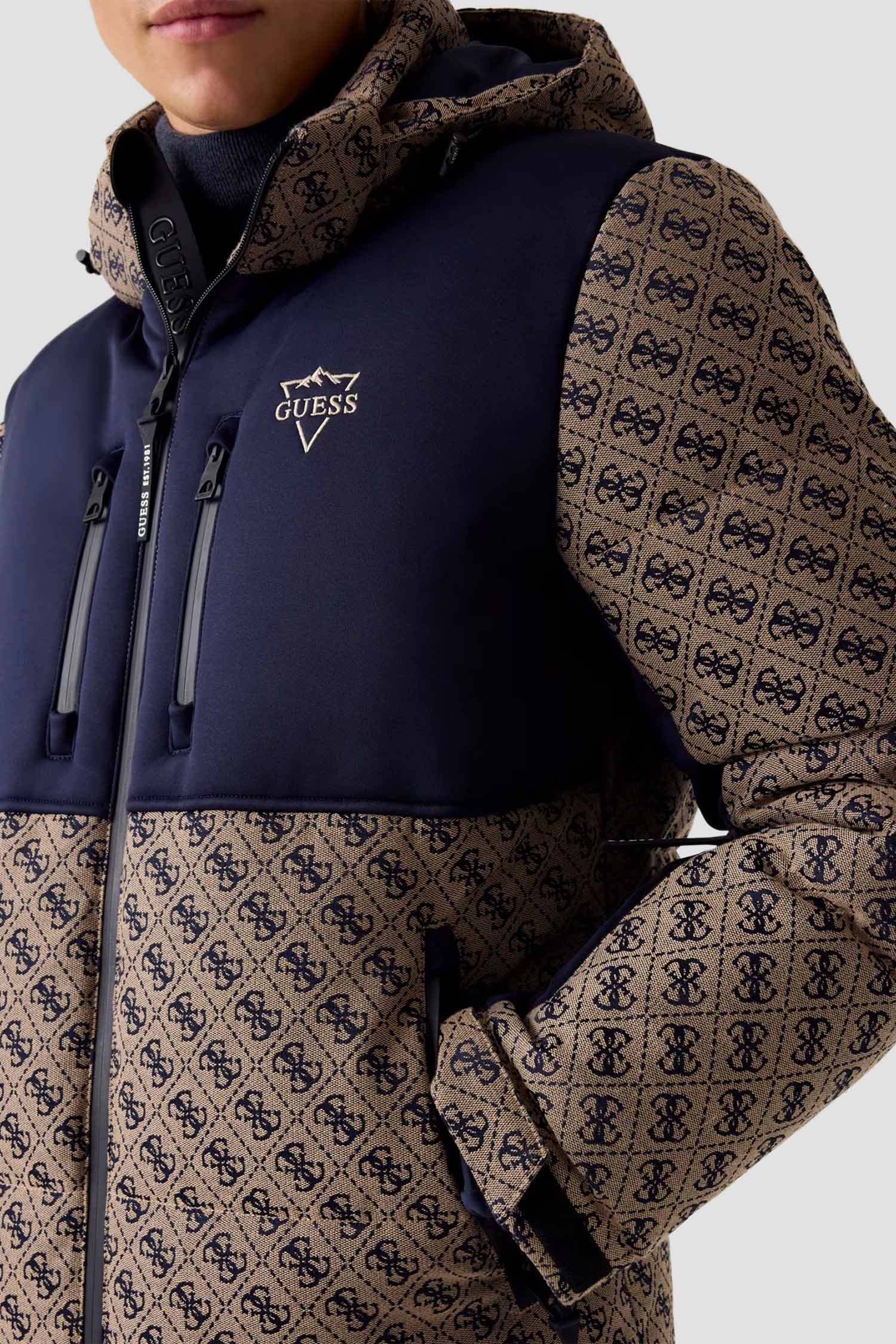 Чоловіча бежева лижна куртка з візерунком Guess M5BL0N.WF182;FN4K