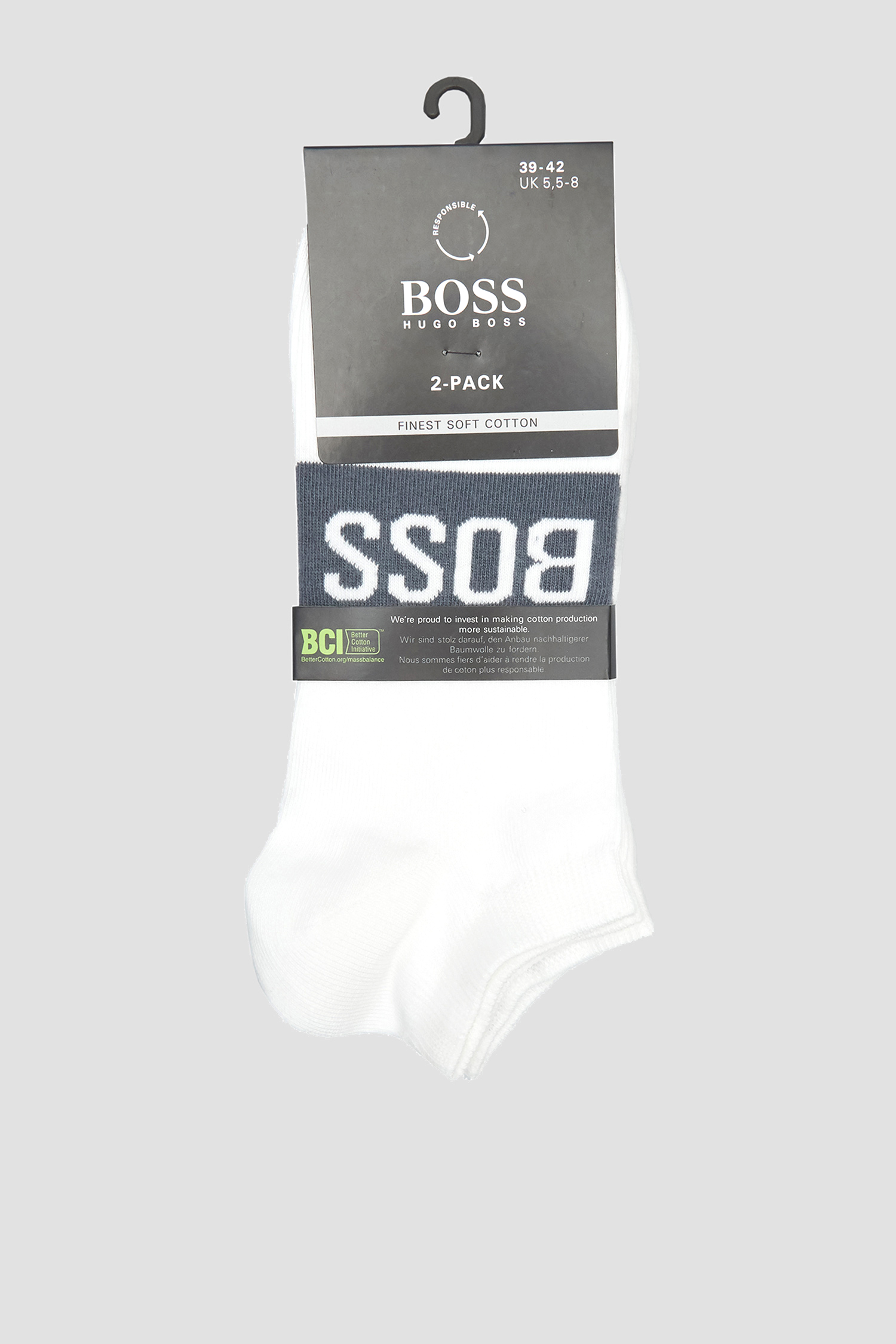 Чоловічі білі шкарпетки (2 пари) BOSS 50428744;101