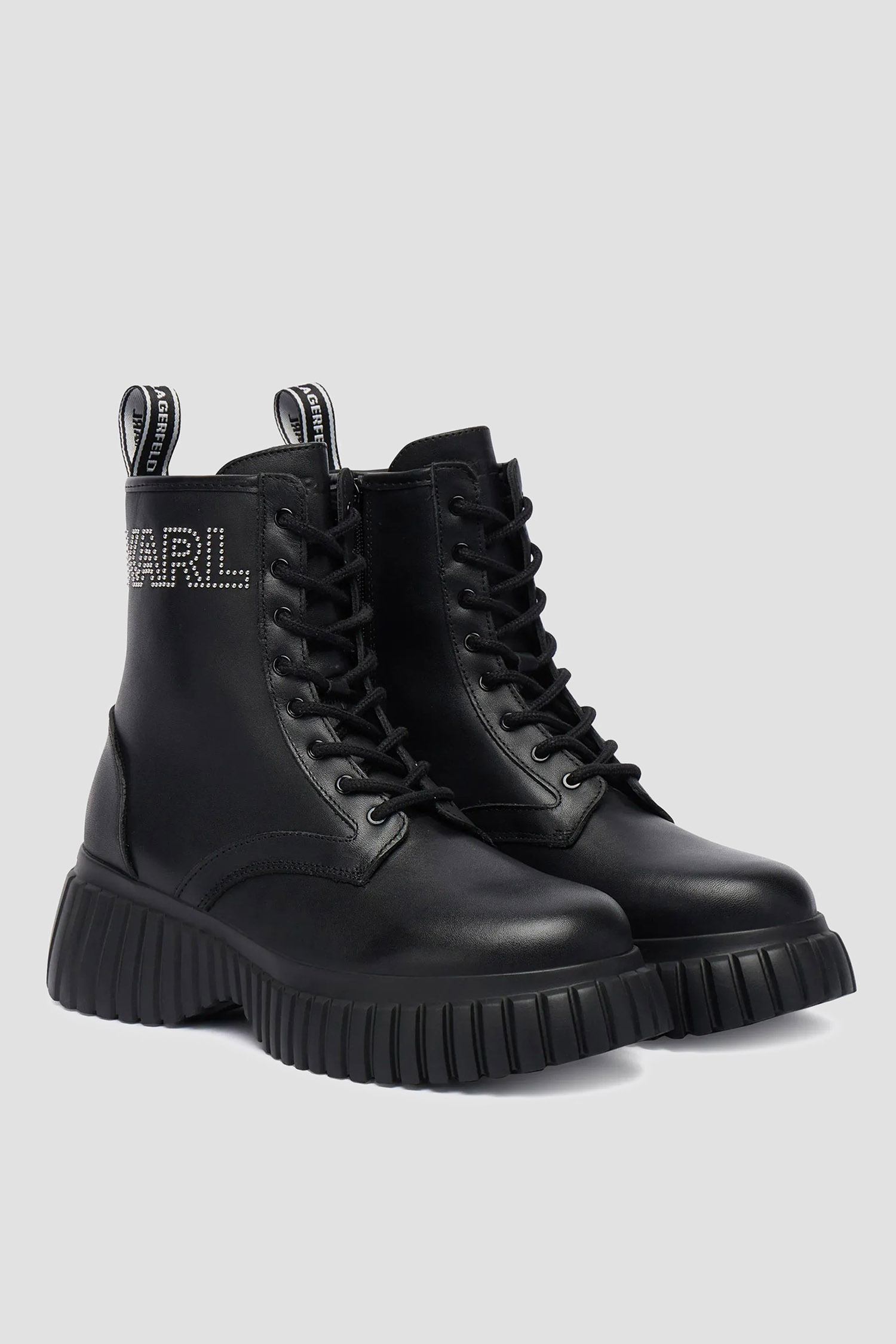 Жіночі чорні шкіряні черевики Karl Lagerfeld KL44475;000