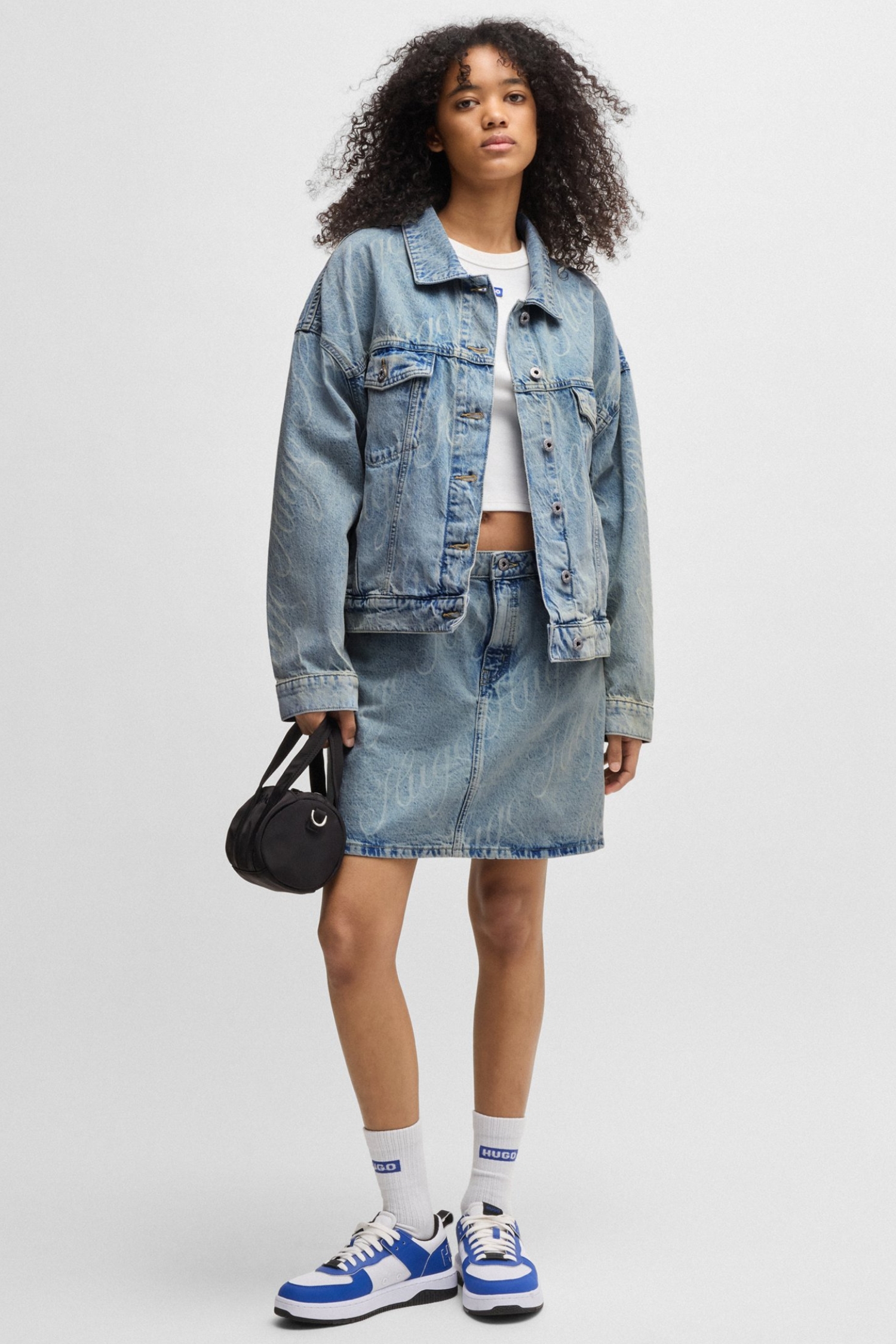 Женская голубая джинсовая куртка с узором HUGO BLUE 50534757;994