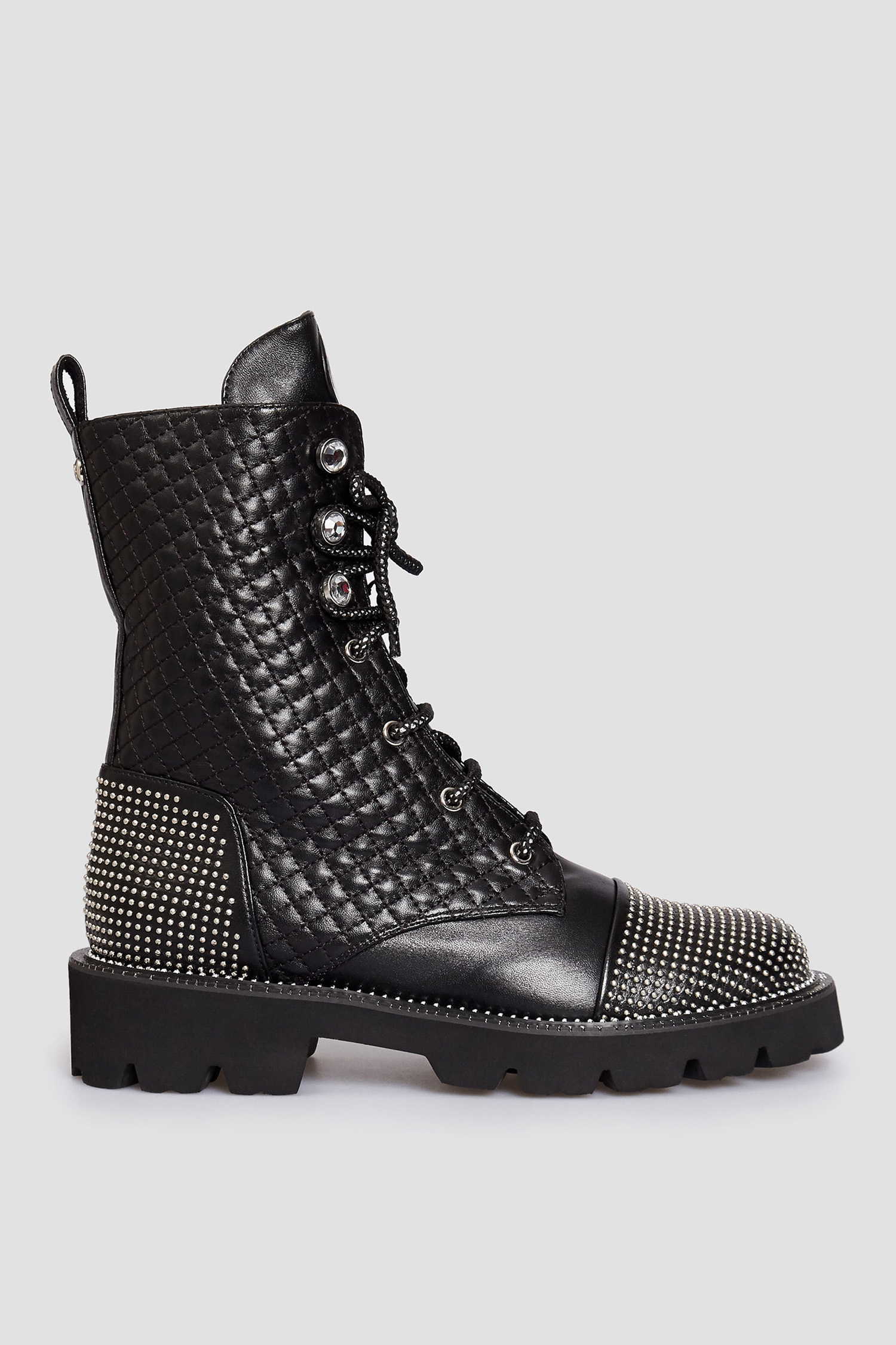 Женские черные кожаные ботинки Baldinini 116220;00