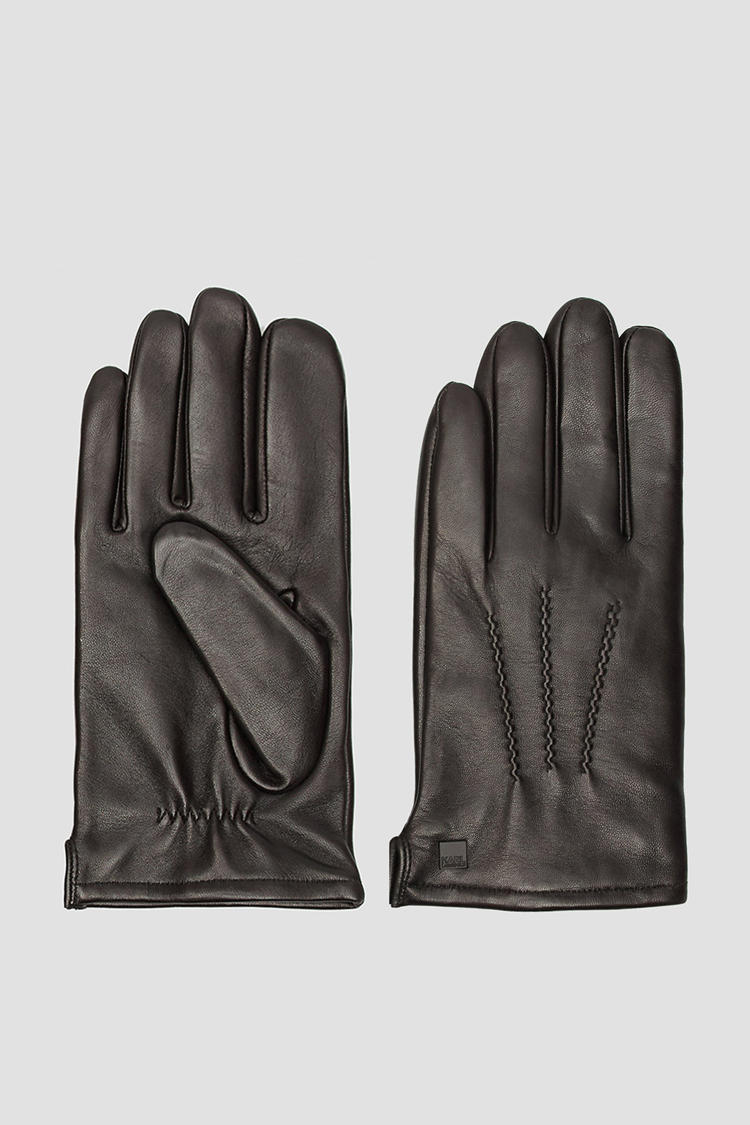 Чоловічі чорні шкіряні рукавички Karl Lagerfeld 512443.815400;990