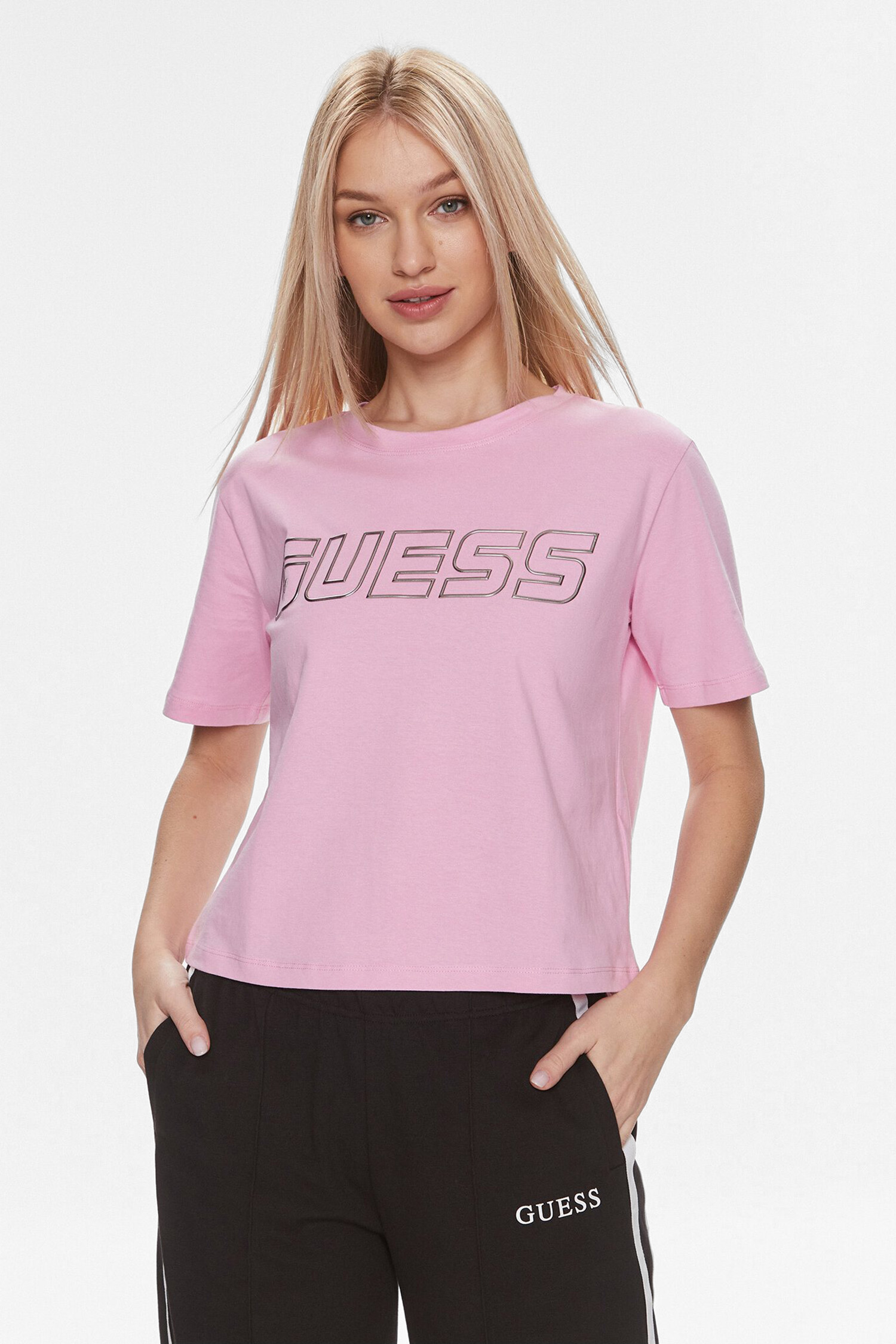 Женская розовая футболка Guess V4GI18.I3Z14;A61K