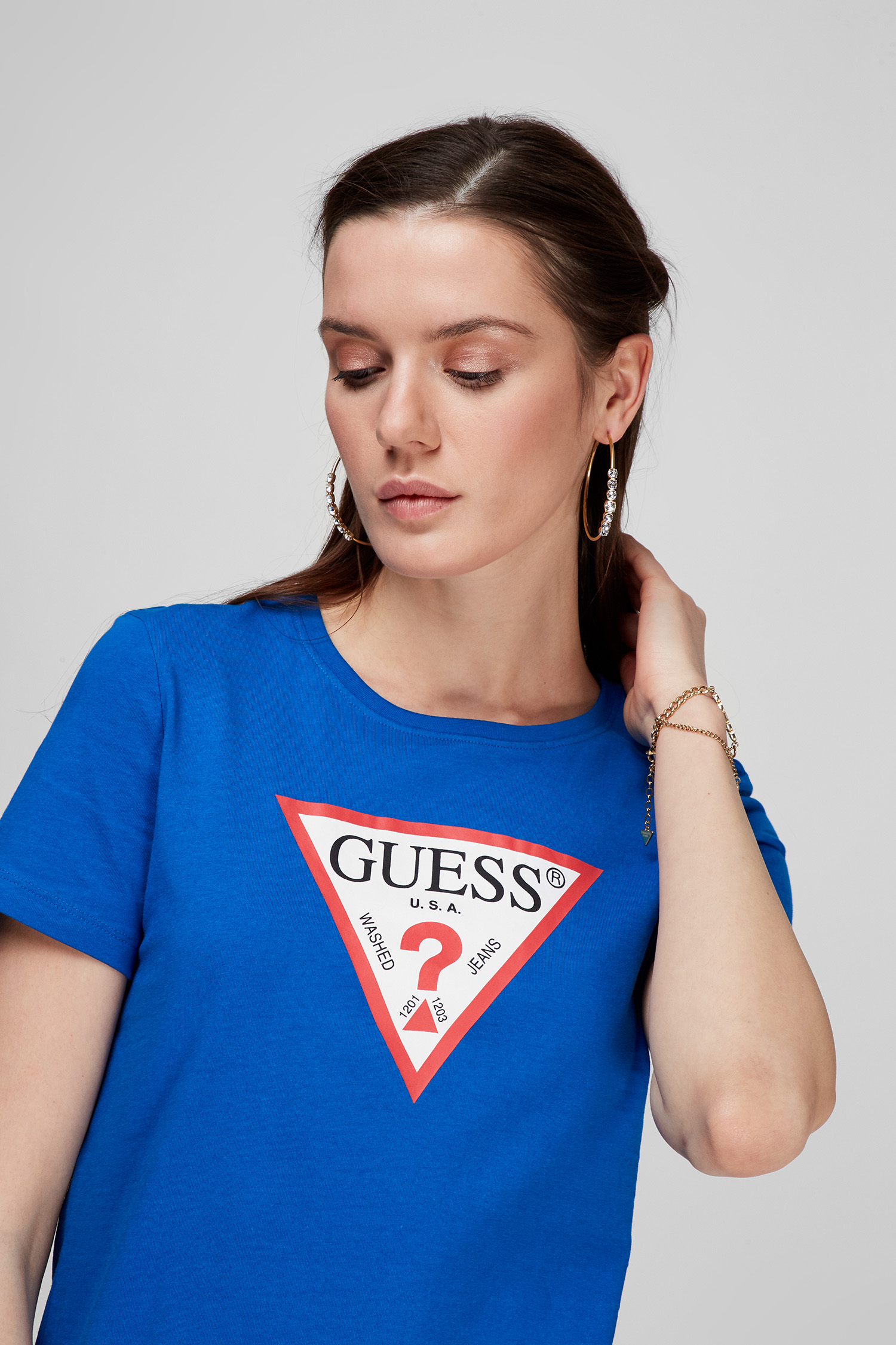 Женская синяя футболка Guess W1YI1B.I3Z11;G7K7