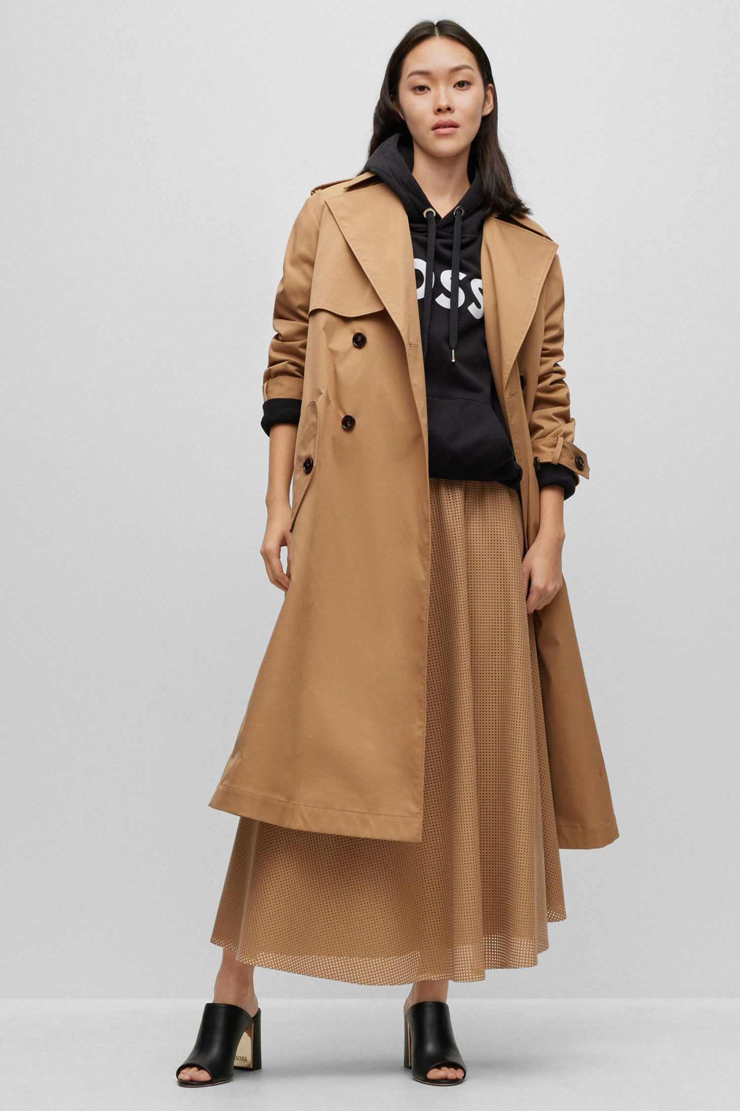 Женское черное худи BOSS 50490635;001