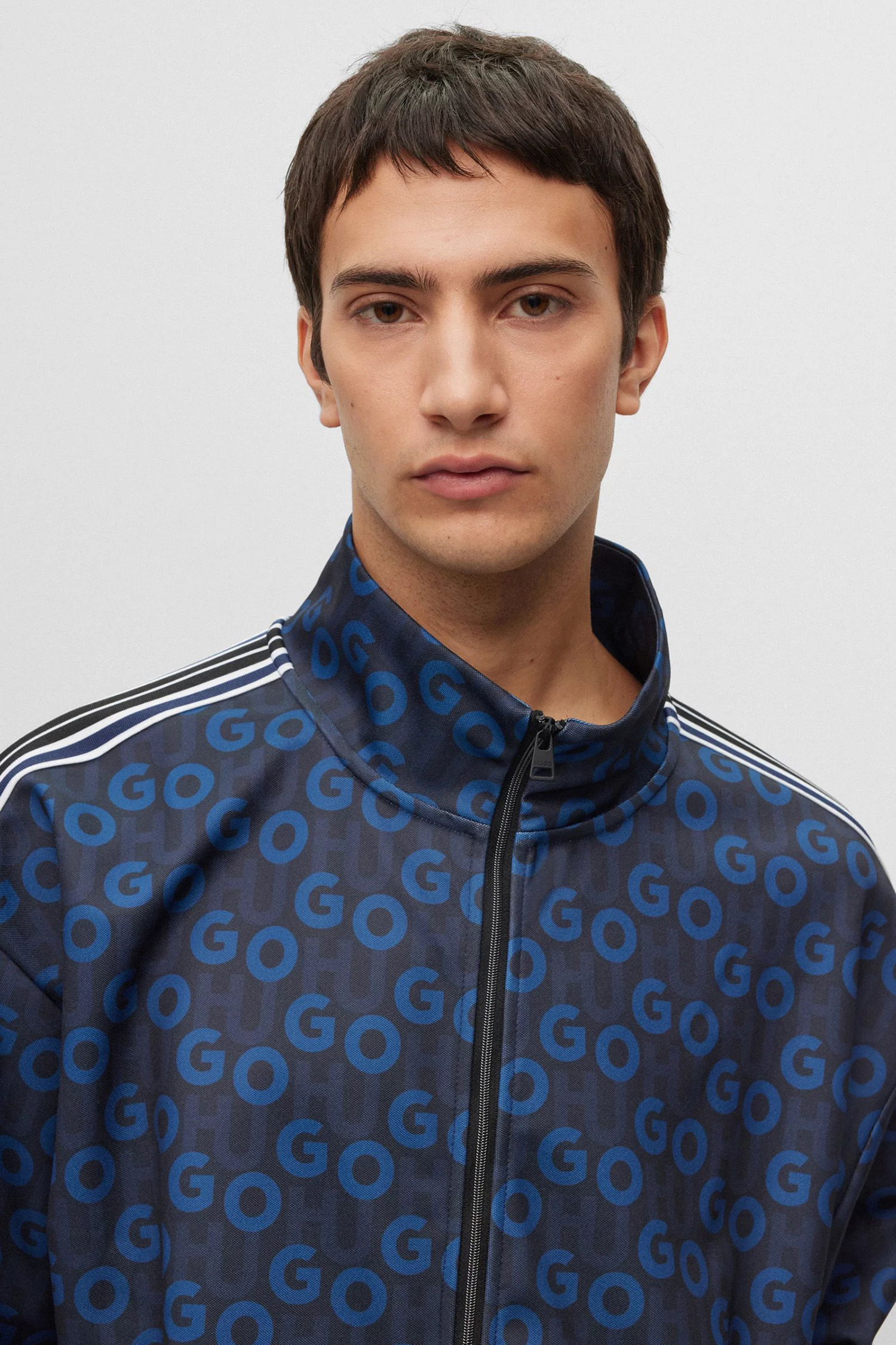 Мужская темно-синяя спортивная кофта с узором HUGO 50493706;405