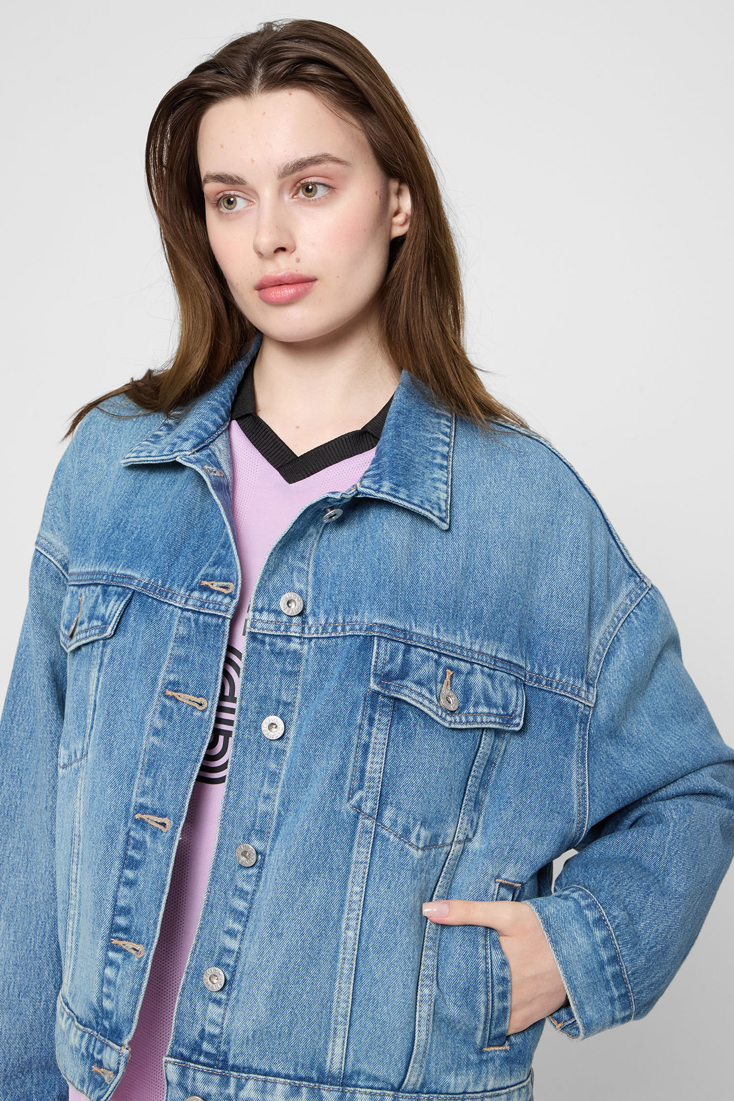 Женская синяя джинсовая куртка HUGO BLUE 50541559;428