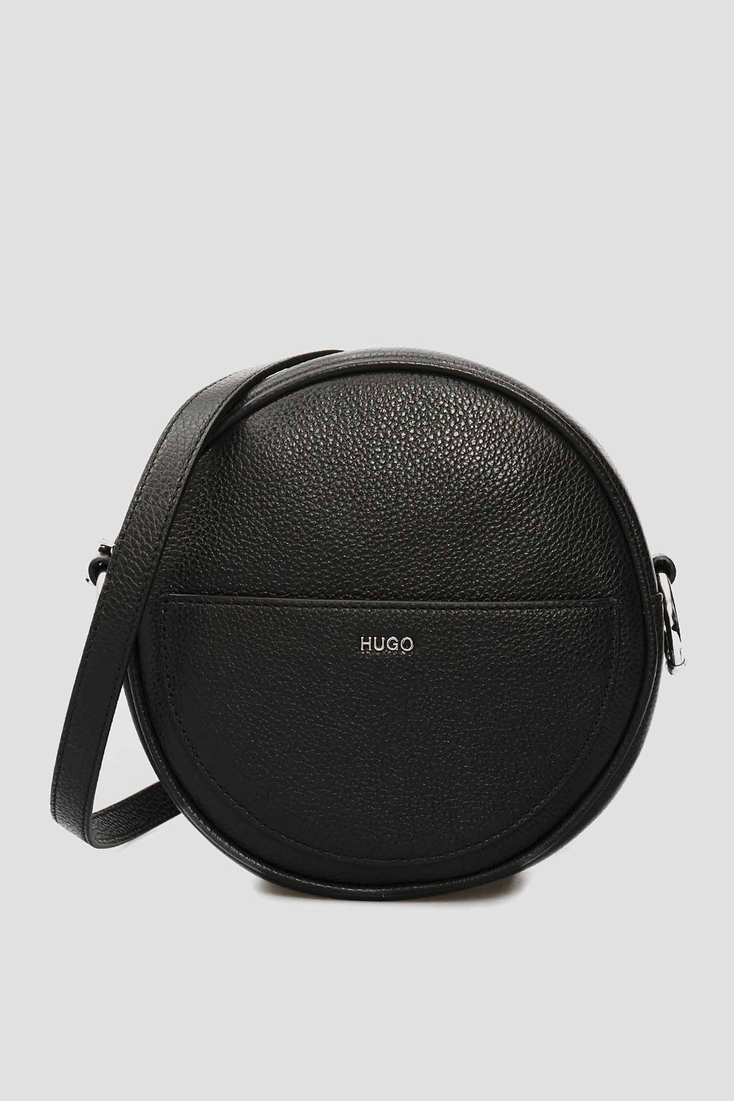 Жіноча чорна шкіряна сумка HUGO 50451966;001