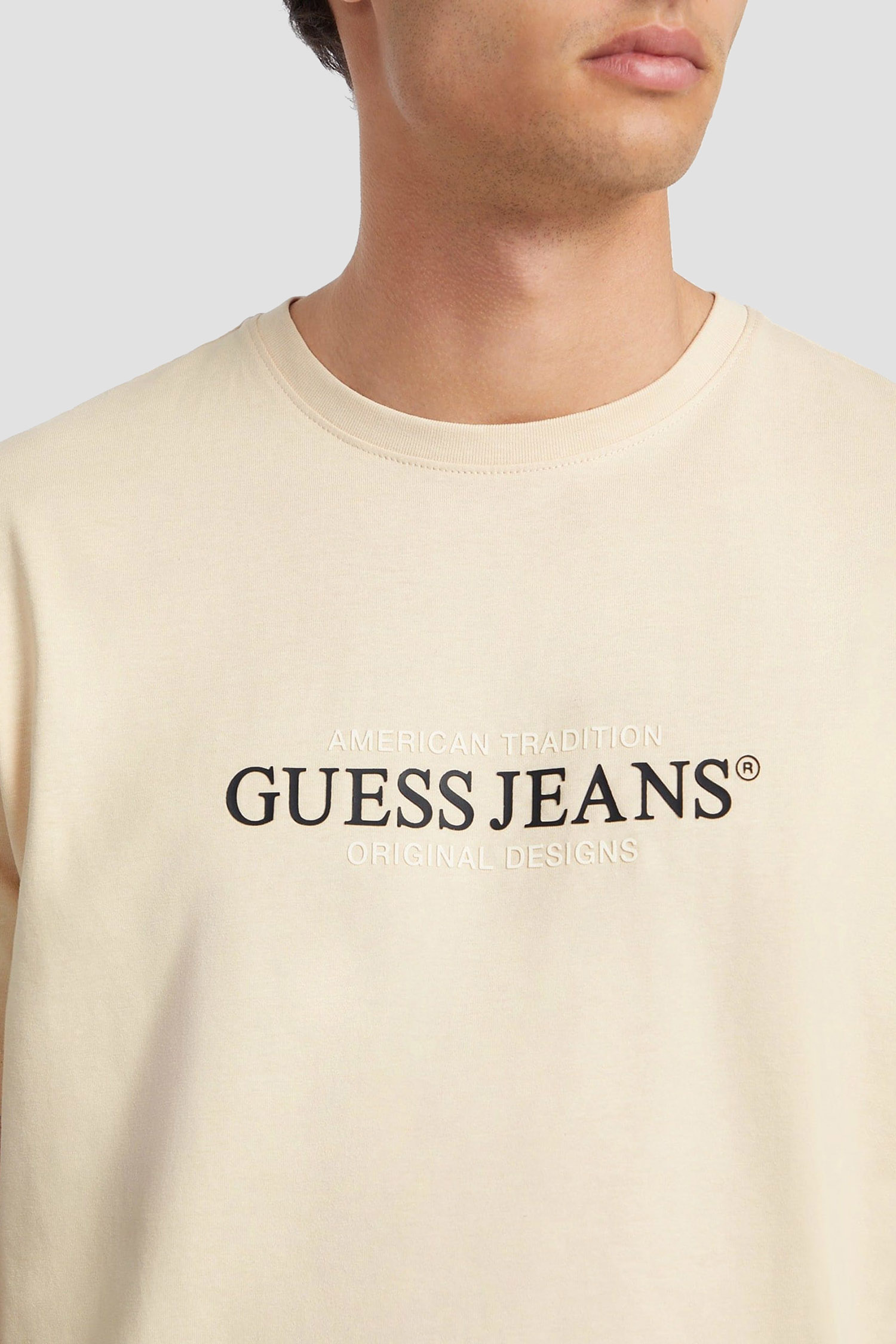 Мужская бежевая футболка Guess Jeans M4YI42.K8FQ4;G1W7