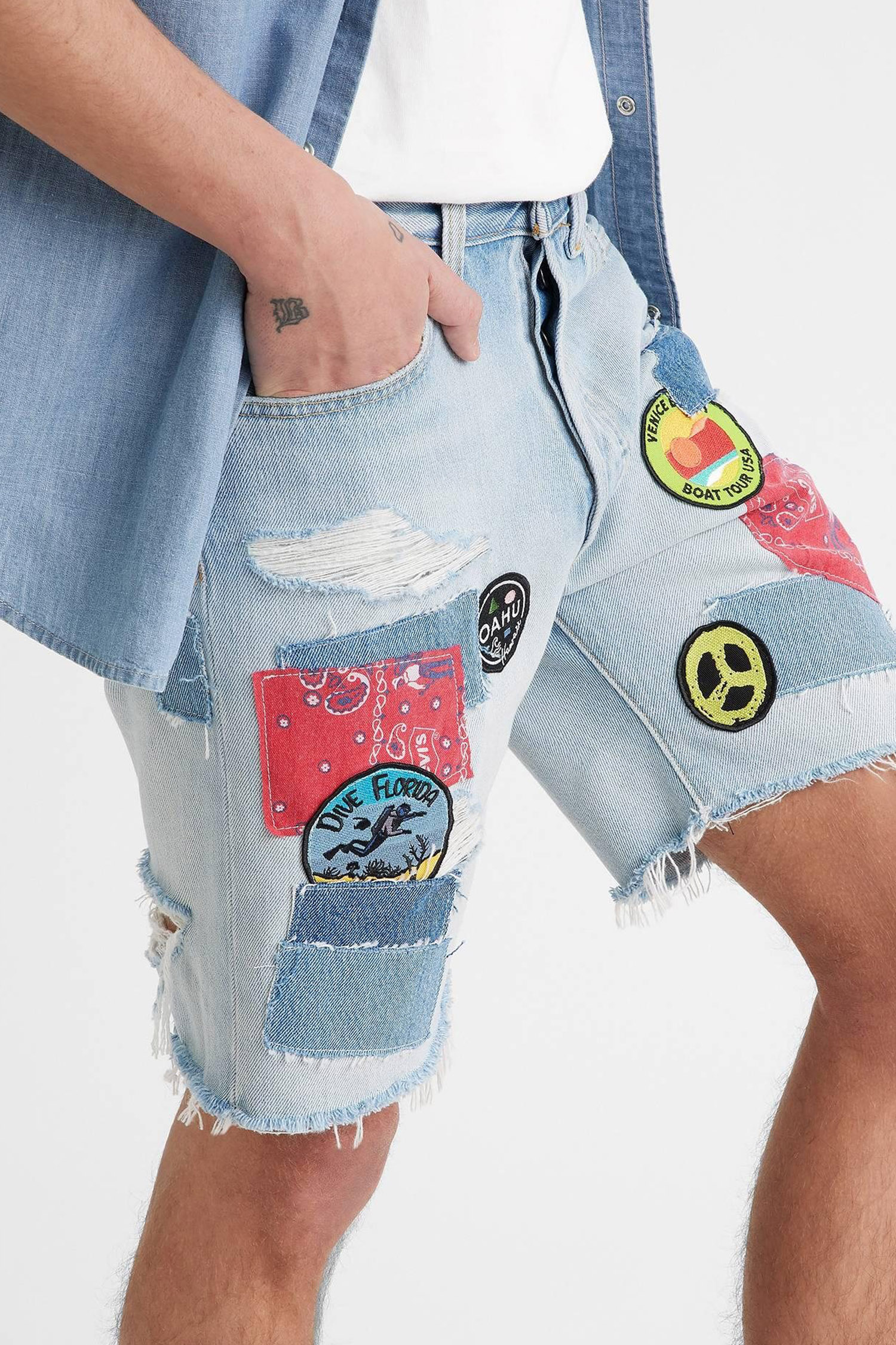 Мужские голубые джинсовые шорты 501® Levi’s® 36512;0201