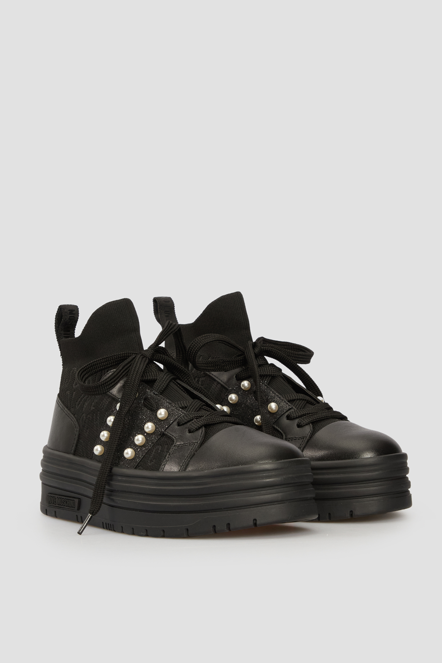 Женские черные хайтопы Moschino JA15386G0L.IYO;00A