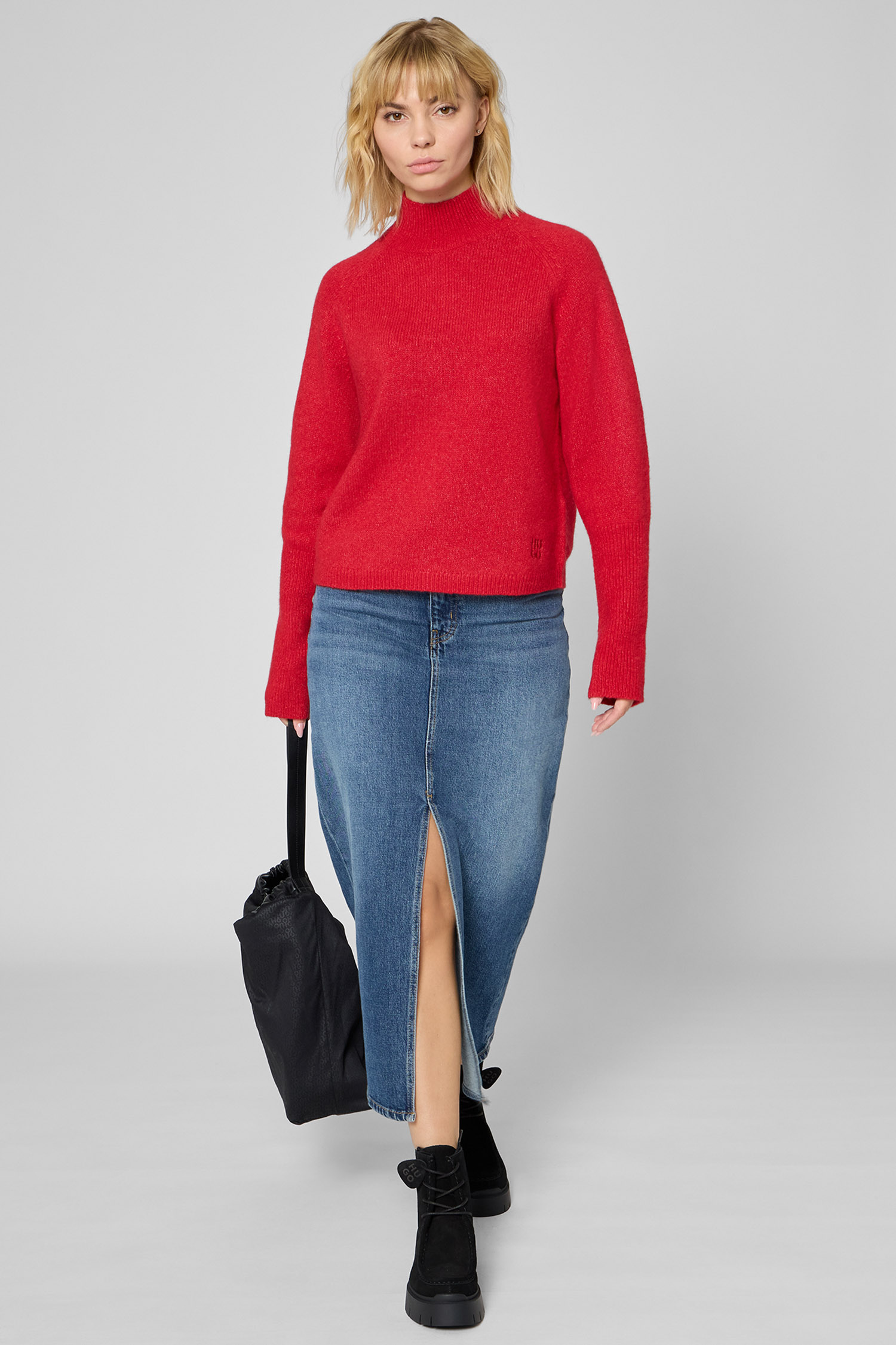 Женский красный шерстяной гольф HUGO 50548251;619