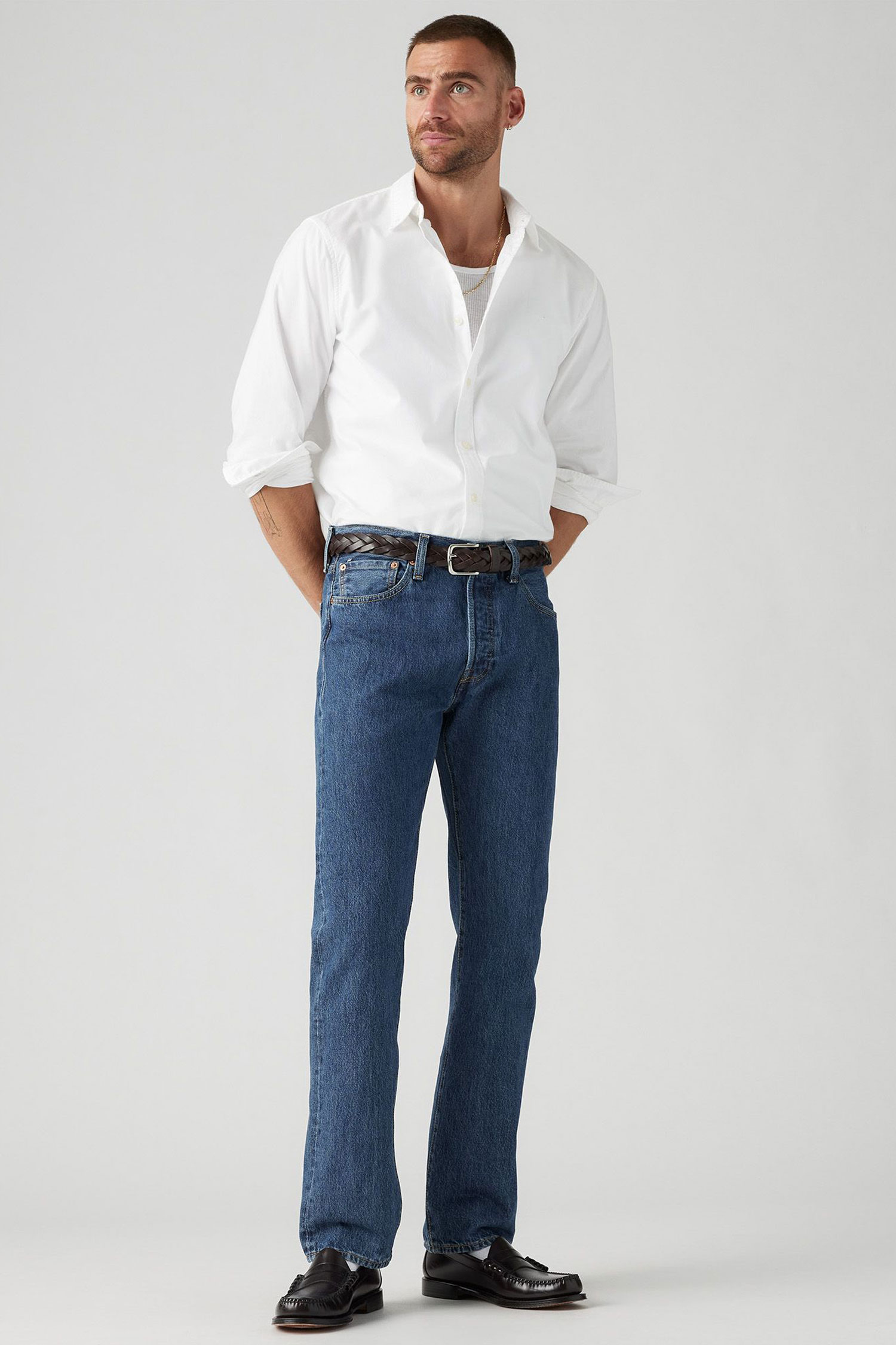 Мужские синие джинсы 501® Straight Levi’s® 00501;0114