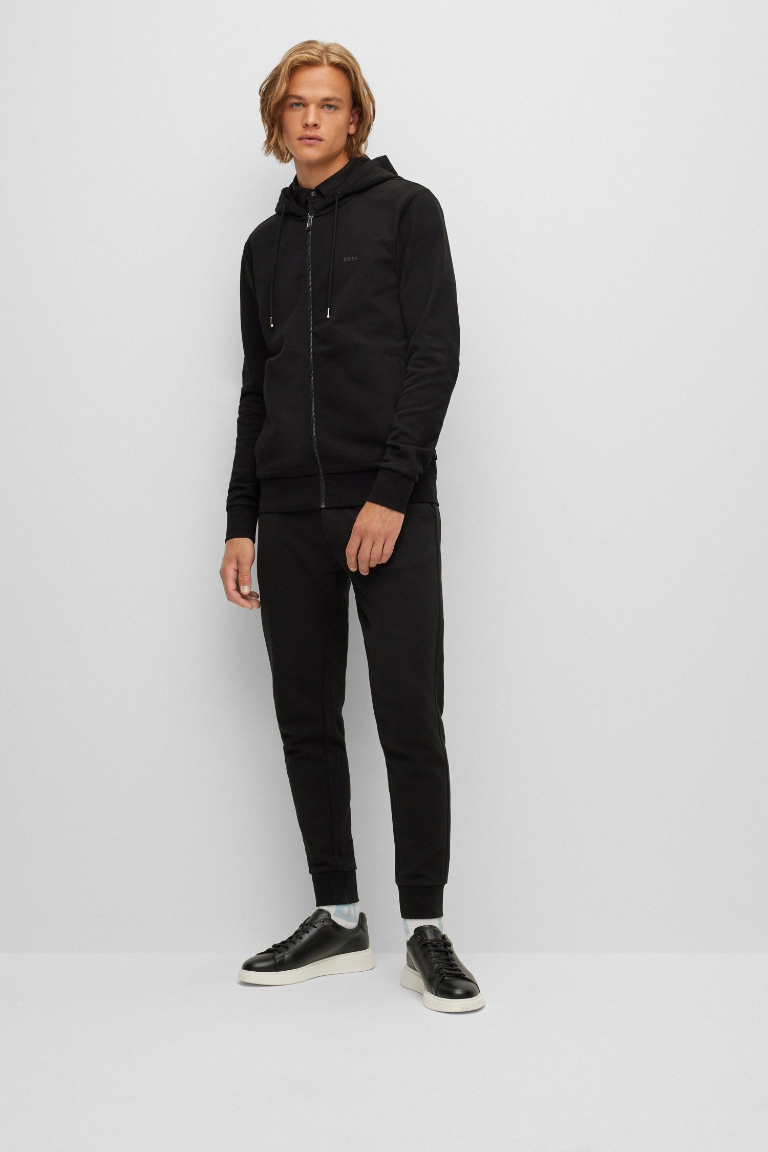 Чоловіча чорна кофта на блискавці BOSS 50471960;001
