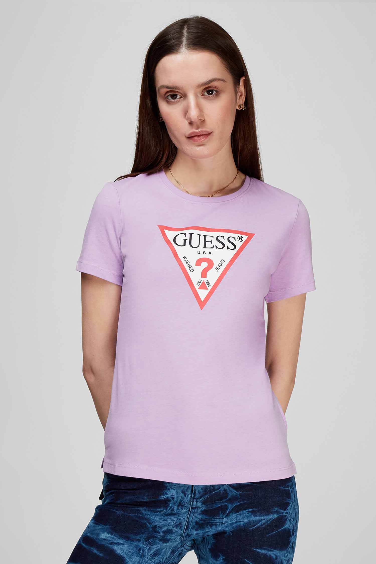 Женская сиреневая футболка Guess W1YI1B.I3Z11;A405