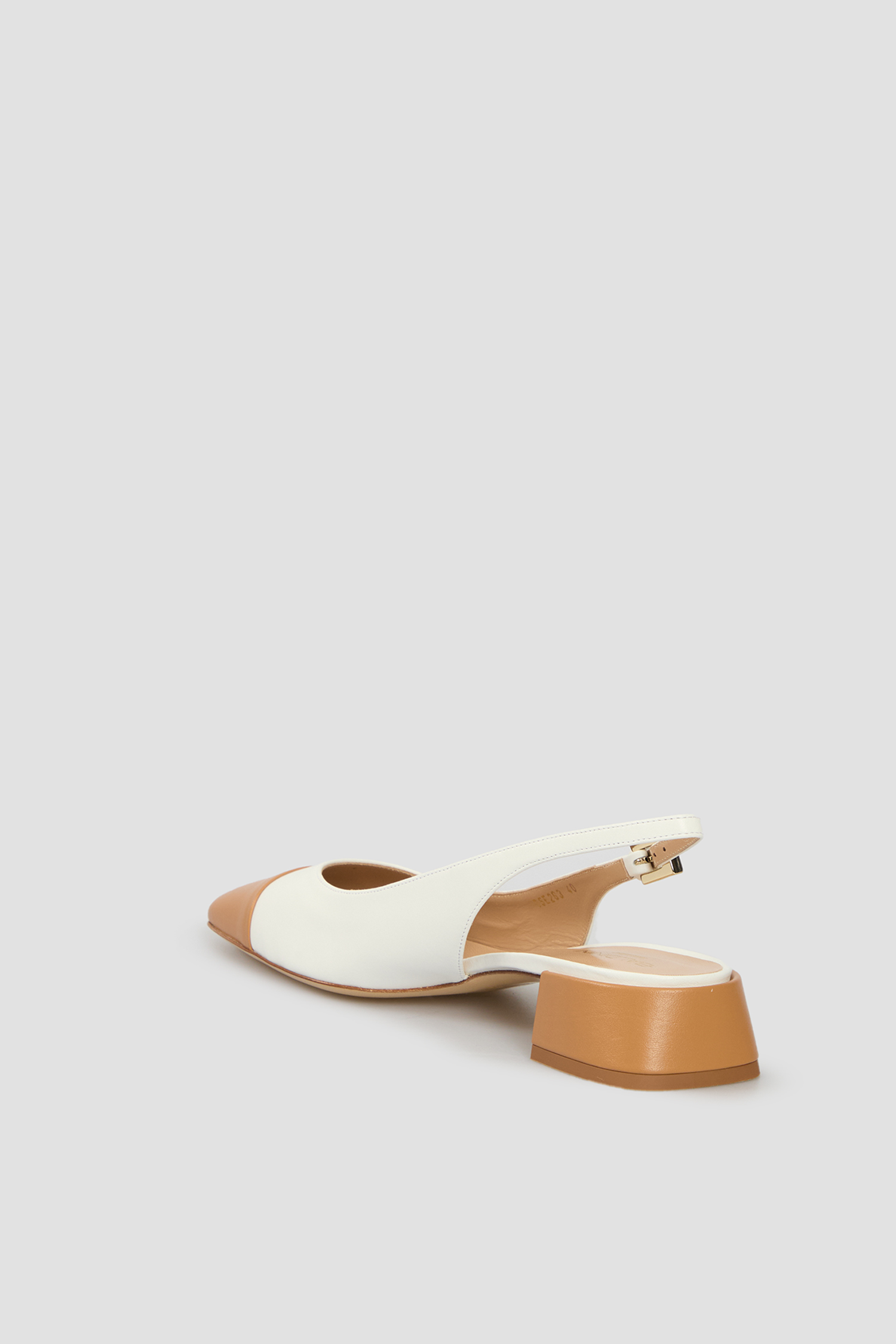 Женские белые кожаные слингбэки BALDININI D5E263P3VITE;TNWH