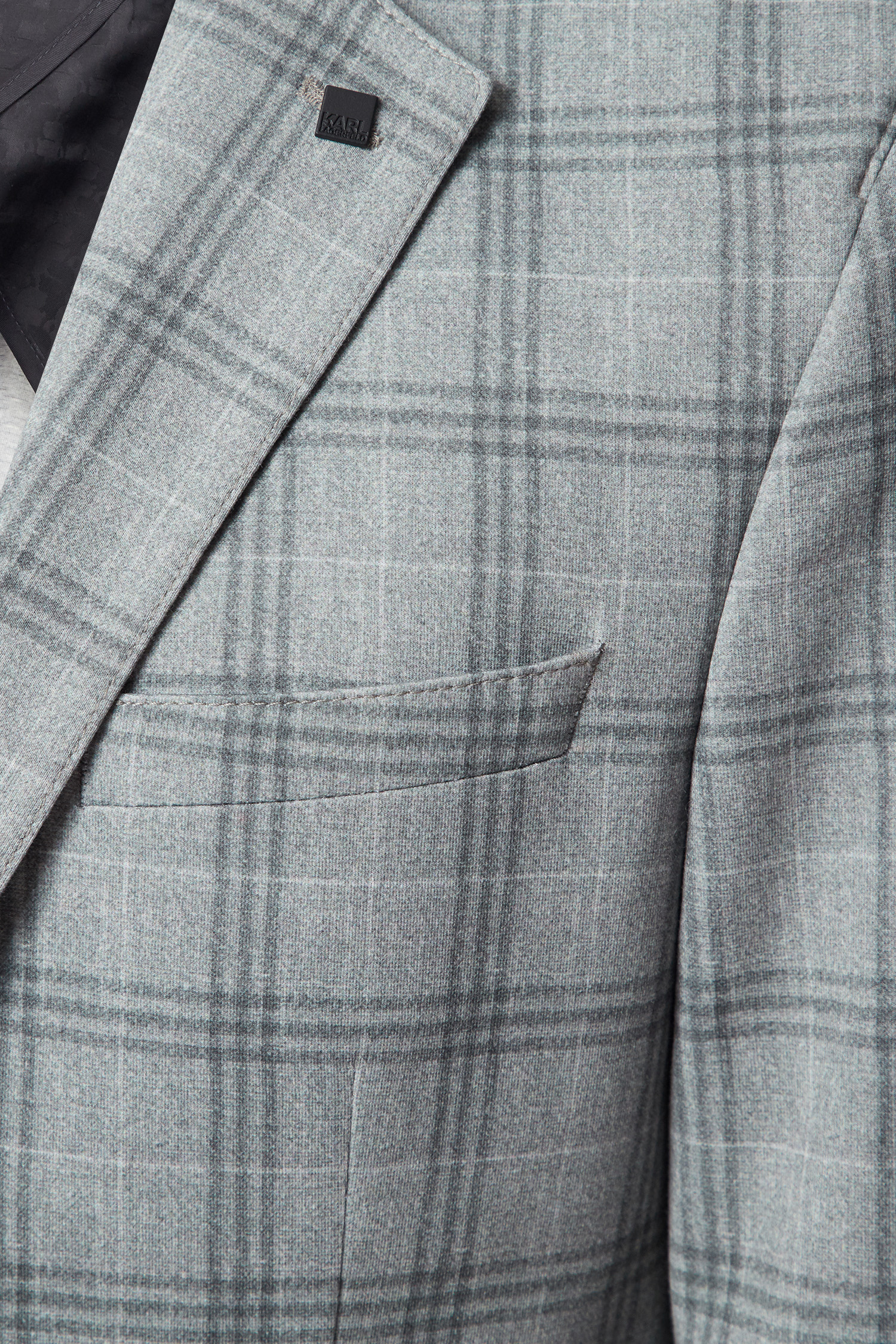 Мужской серый блейзер в клетку Karl Lagerfeld 532004.155280;910
