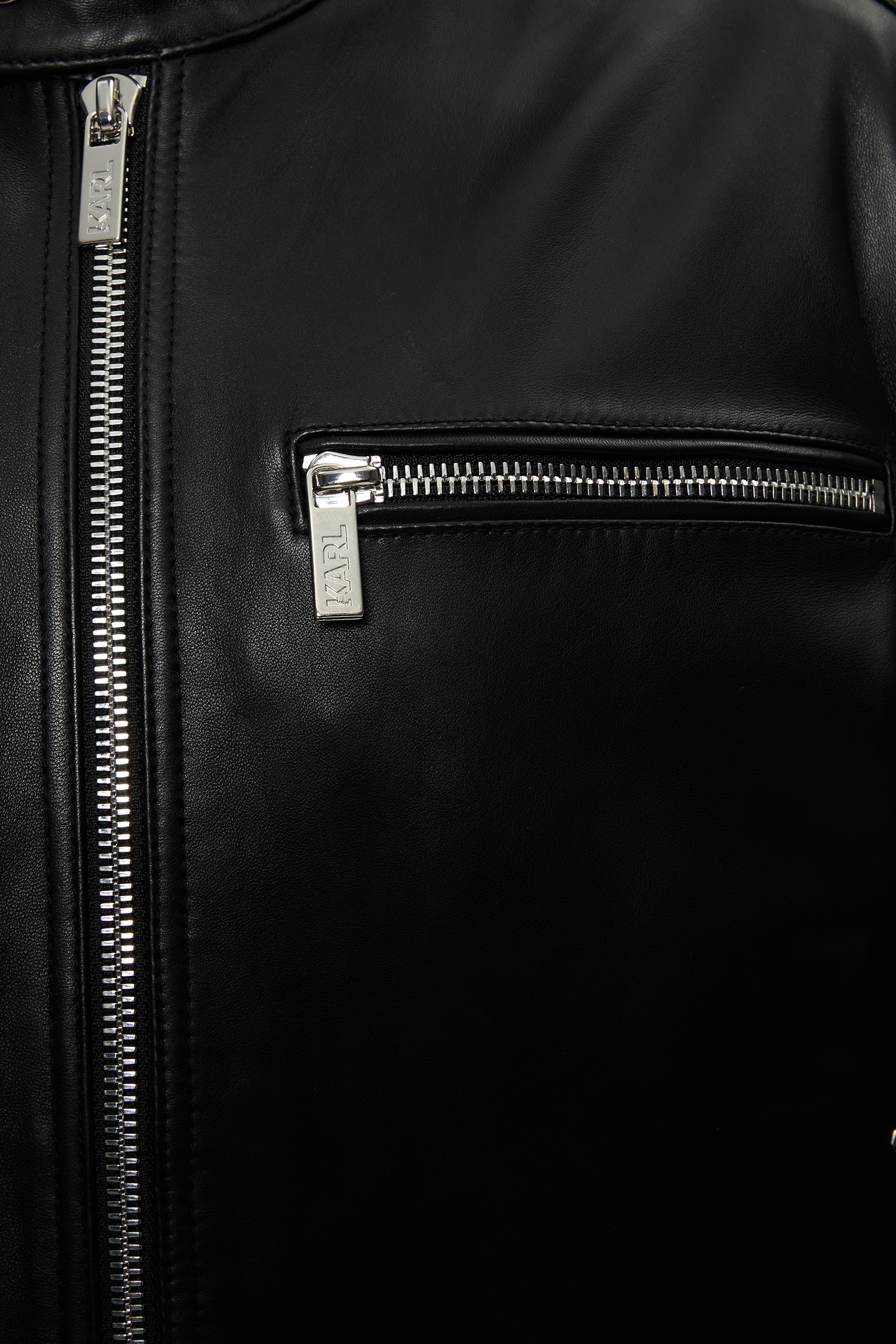 Мужская черная кожаная куртка Karl Lagerfeld 551420.555083;990