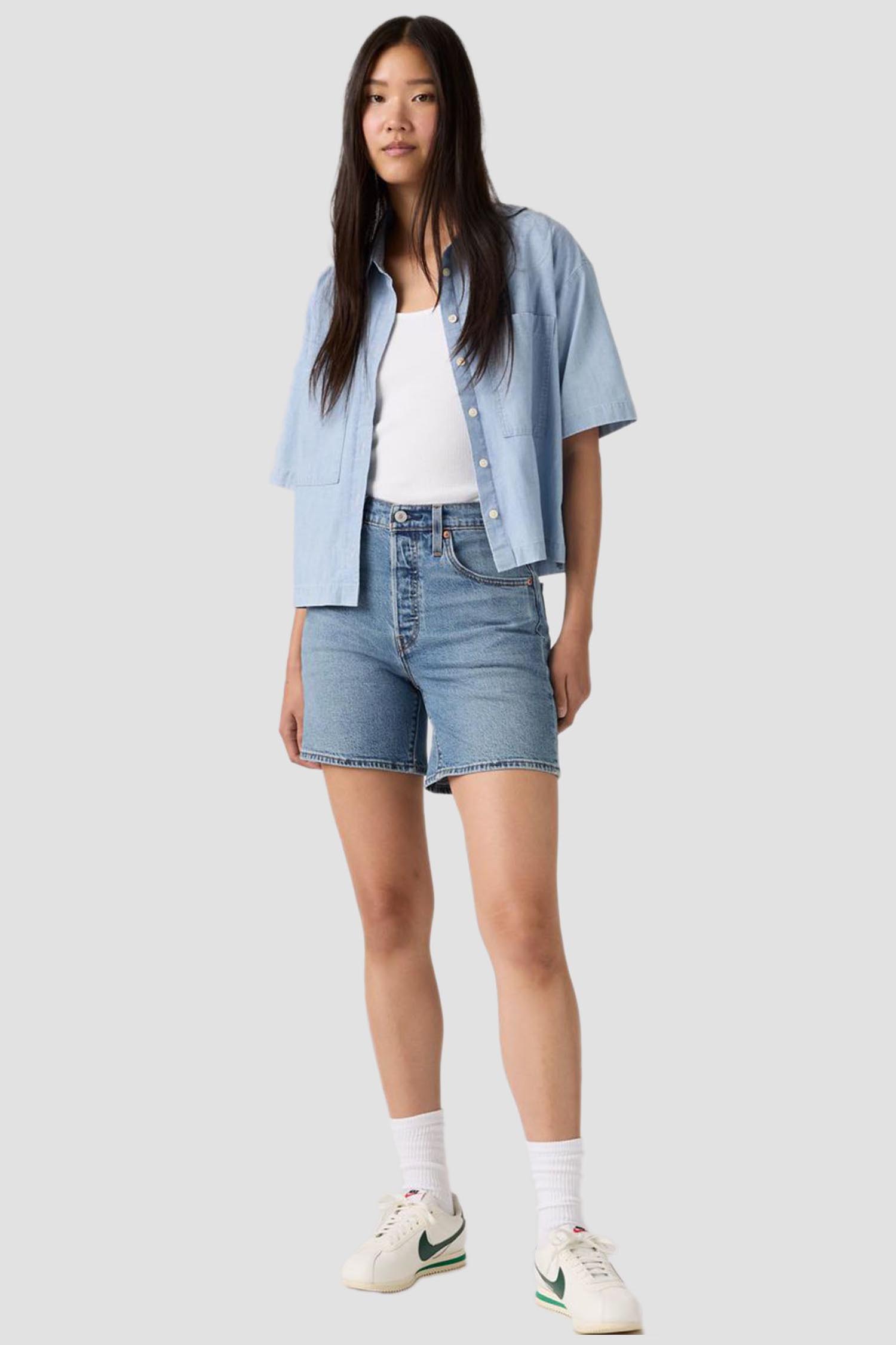 Жіночі блакитні джинсові шорти 501® Mid Thigh Levi’s® A9296;0006