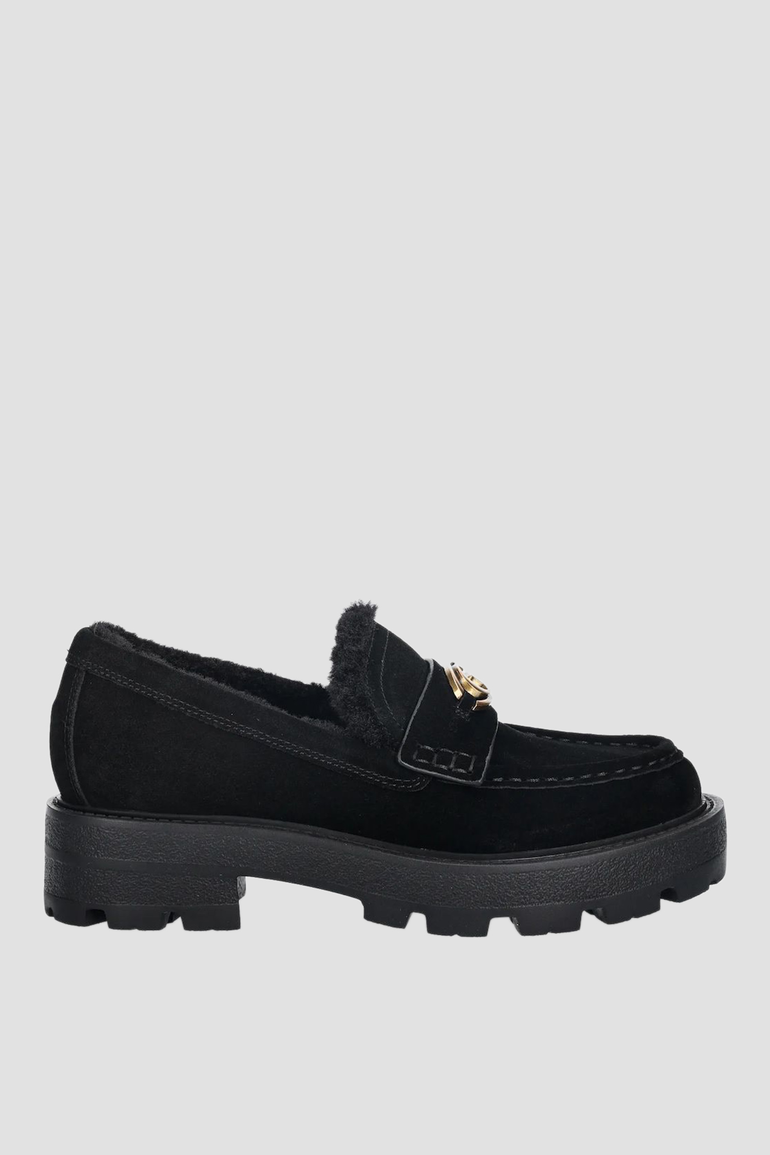Женские черные замшевые лоферы Guess FLFYKY.SUE14;BLKBL
